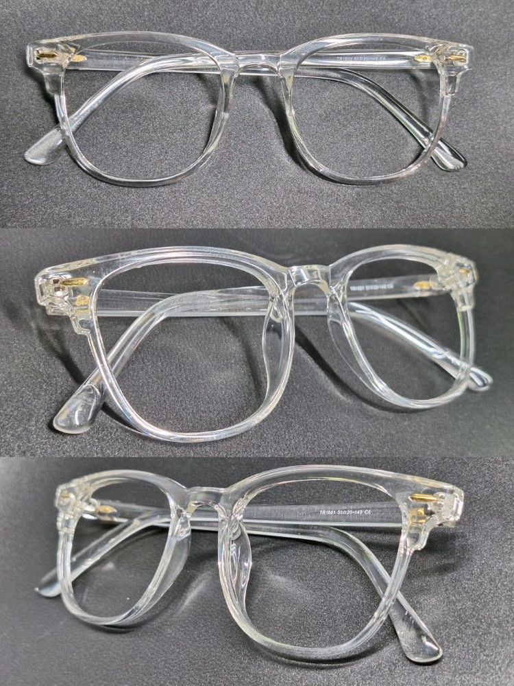 Other TR1801 Clear Transparent Glasses Frame Gold Rivet Detail Size ONE SIZE - 2 Thumbnail