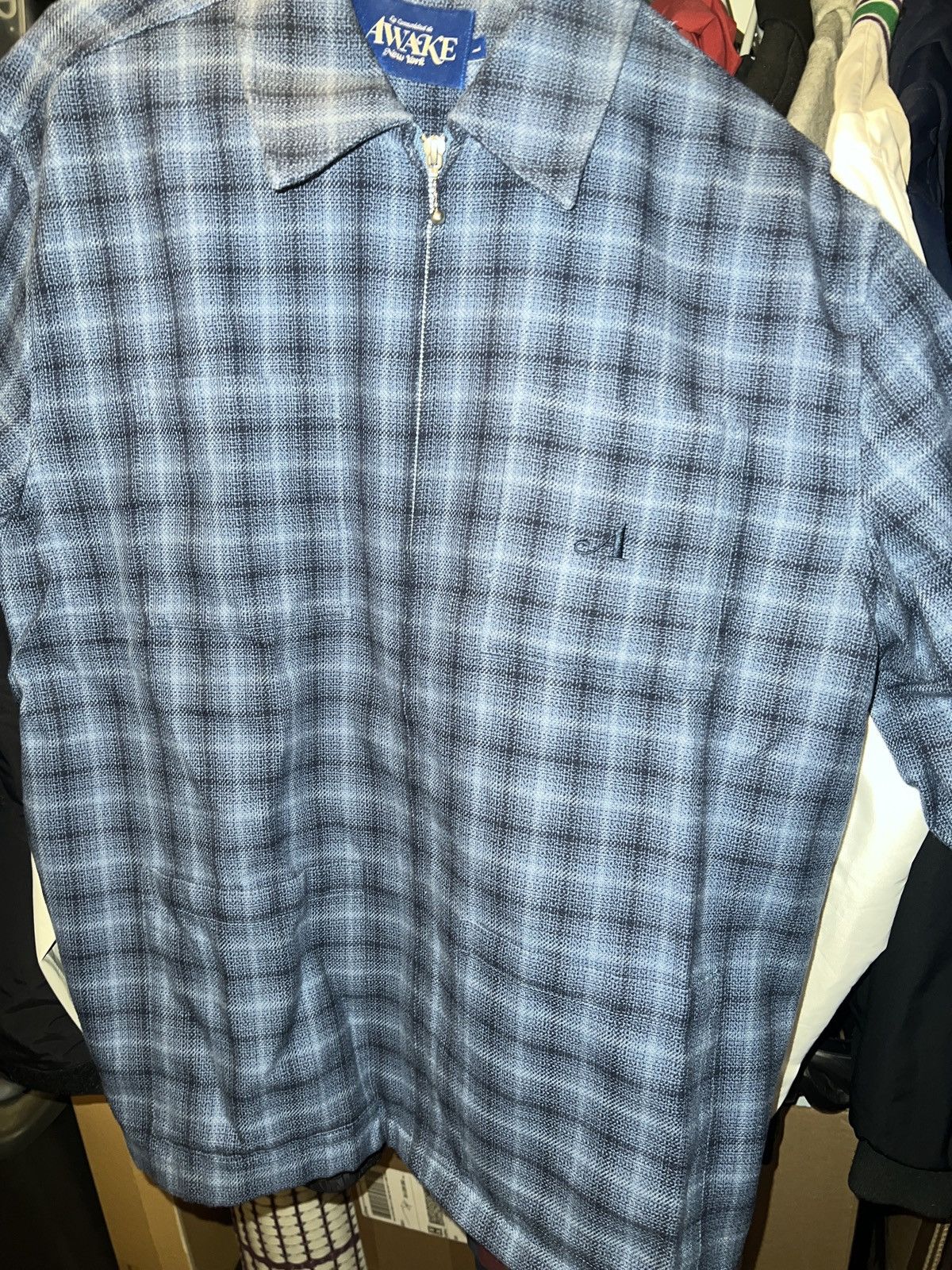 Awake NY Awake NY Blue Plaid Zip Up Shirt Size US L / EU 52-54 / 3 - 2 Thumbnail