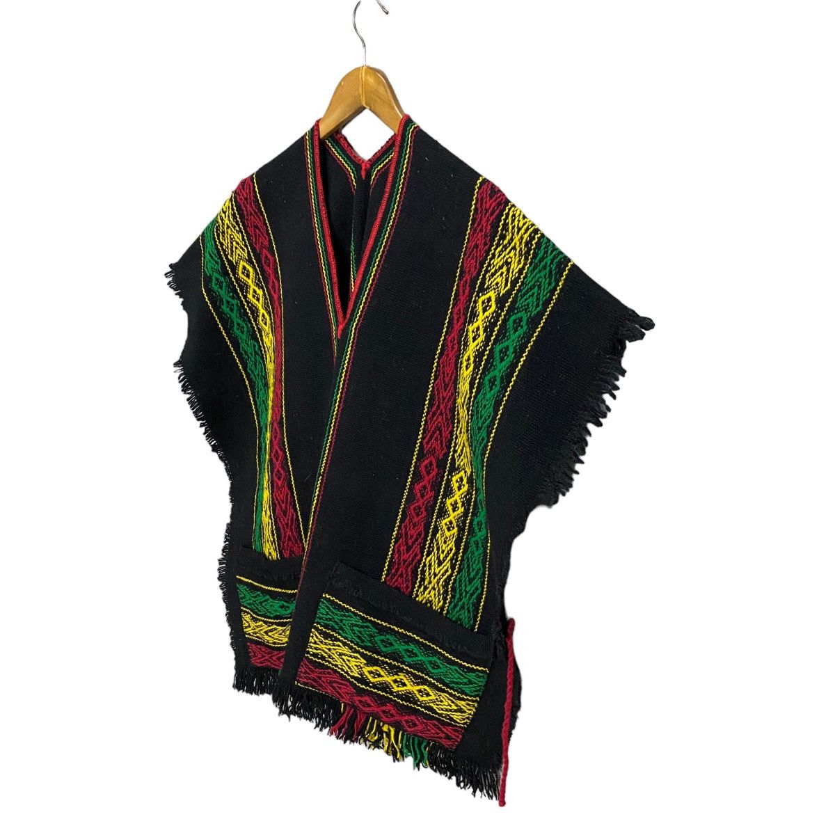 Handmade × Vintage Handmade Rasta poncho Size ONE SIZE - 4 Thumbnail