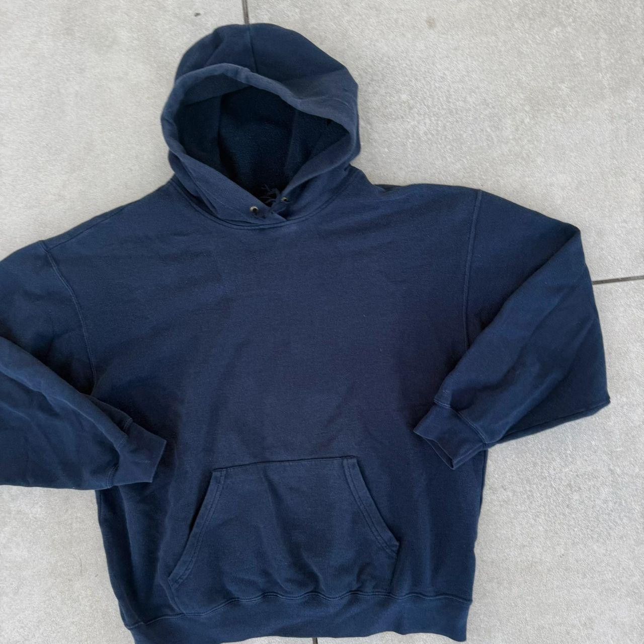 Vintage Fruit of the loom fotl blank hoodie navy vintage 90s Size US L / EU 52-54 / 3 - 4 Thumbnail