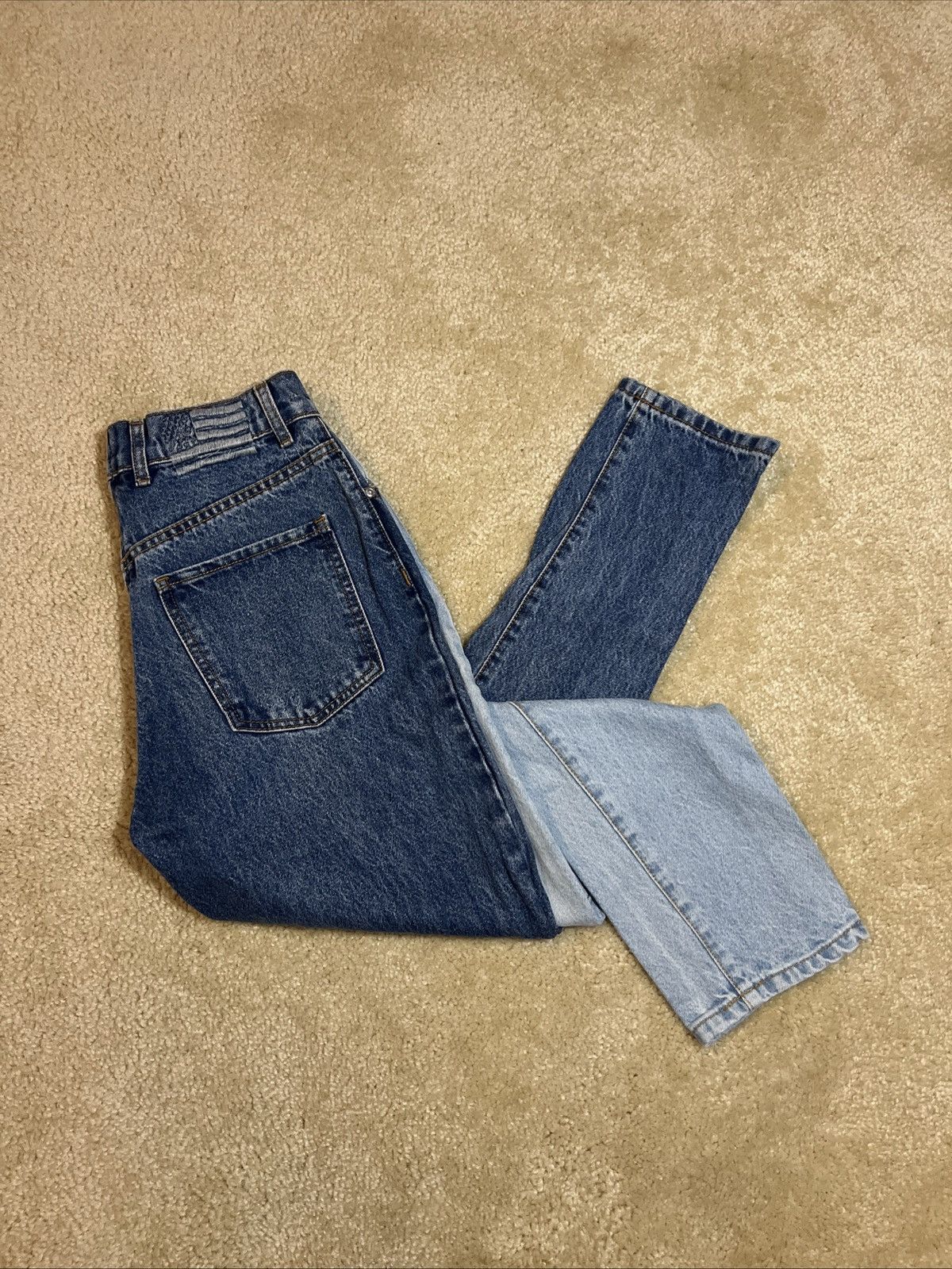 Other Revice Denim High Waisted Two Tone Dark And Light Wash Jeans Size 28" / US 6 / IT 42 - 1 Thumbnail