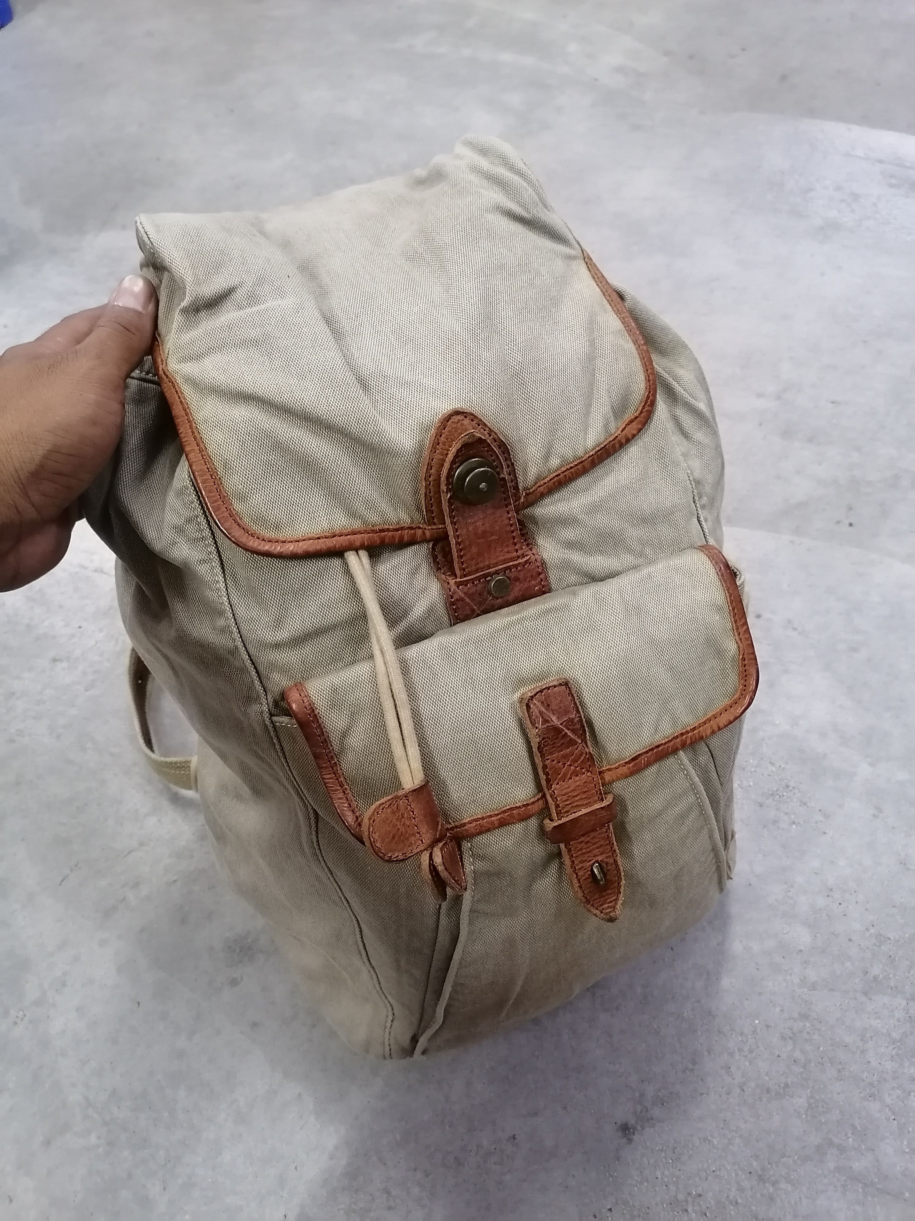 Japanese Brand × Vintage Unison Dept Japan Heavy Cotton Rucksack Bagpack Size ONE SIZE - 8 Thumbnail