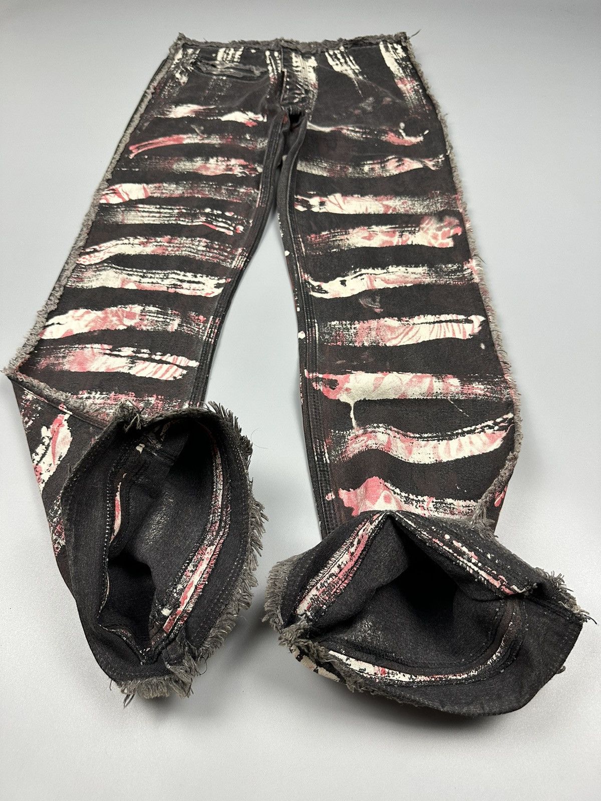 If Six Was Nine × Le Grande Bleu (L.G.B.) 🔥Rare🔥Axara Turk Malidir Punk Graffiti Painted Flared Pants Size US 28 / EU 44 - 5 Thumbnail