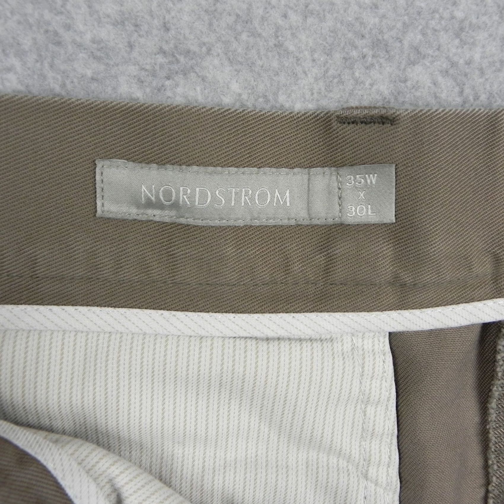 Nordstrom Nordstrom Pants Mens 35x30 Khaki Stretch Pleated Tan Regular Straight Zip Canvas Cotton Blend Brand: Nordstrom Size US 35 - 6 Thumbnail