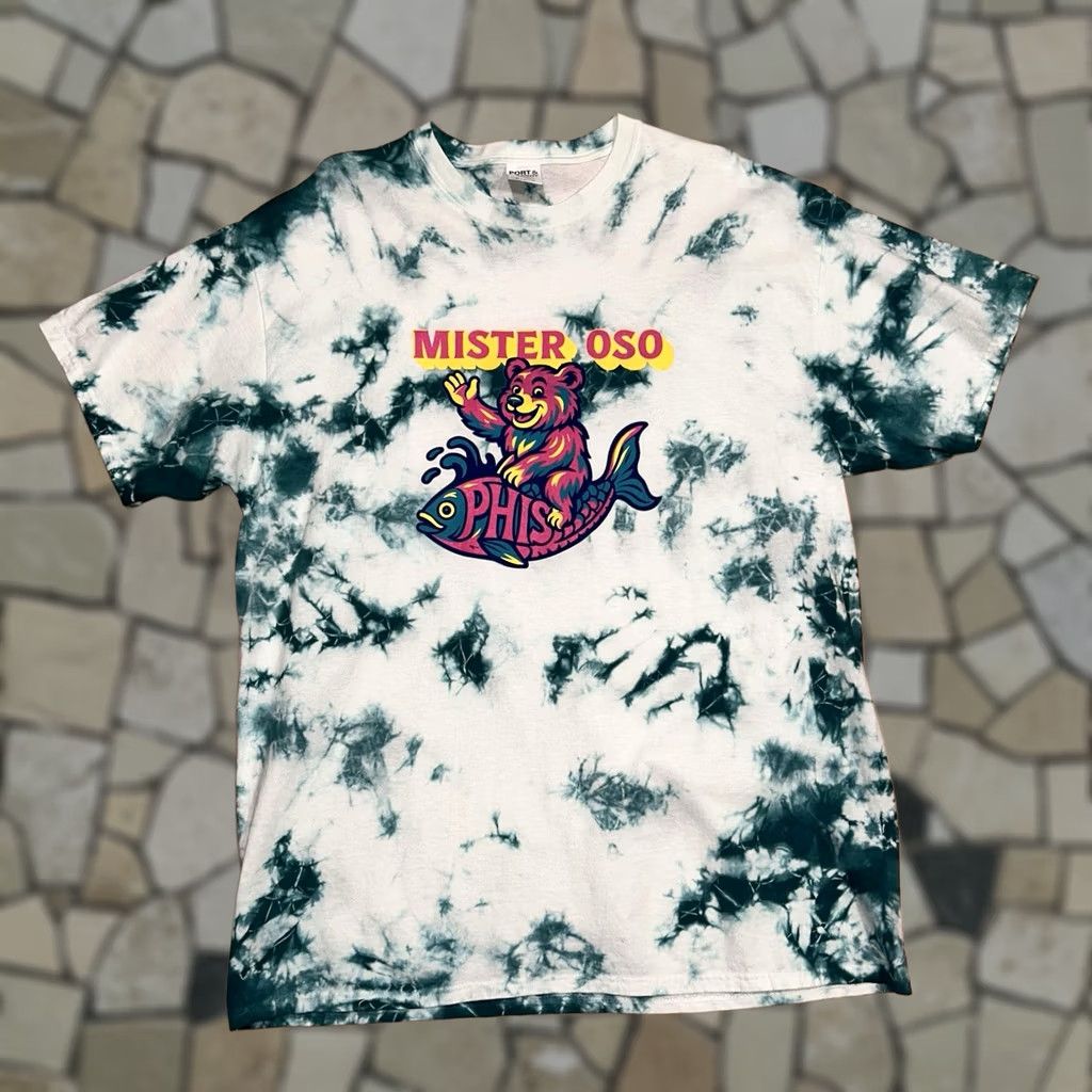 Port & Company Mister Oso Phish Phans 2025 Boulder Tee Tie Dye Shirt XL Men Green Tie Dye Logo Crew Neck Short Sleeve Graphic Print Tee Port & Company Size US XL / EU 56 / 4 - 1 Thumbnail