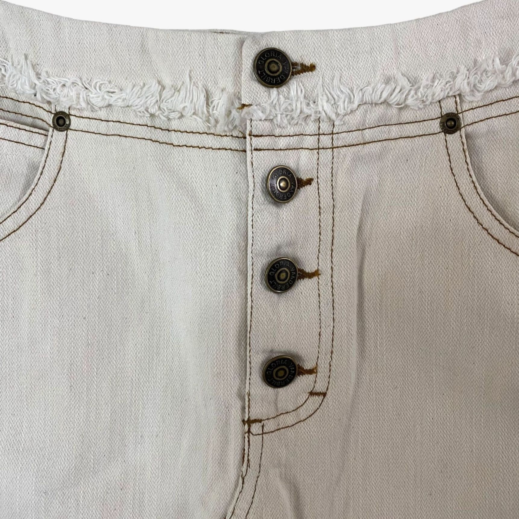 Gloria Vanderbilt Gloria Vanderbilt A-Line Denim Pencil Skirt Cream Womens Size 6 Boho Tapestry Midi Skirt Slit Pockets 100% Cotton Regular Rise #3 Mens? Size 28" / US 6 / IT 42 - 5 Thumbnail