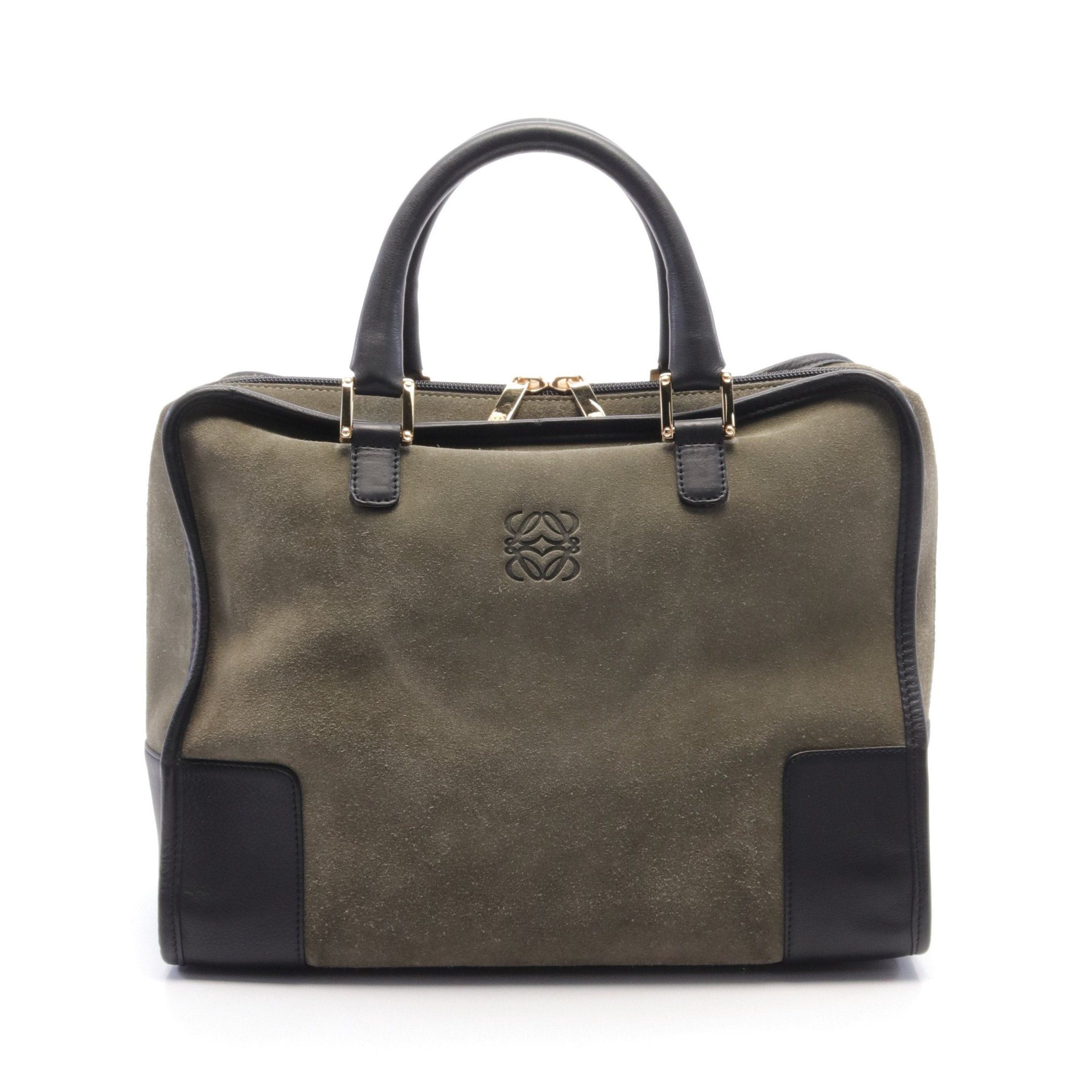 Loewe Loewe Amazona32 Handbag Suede Leather Gray Green Black Size ONE SIZE - 1 Thumbnail