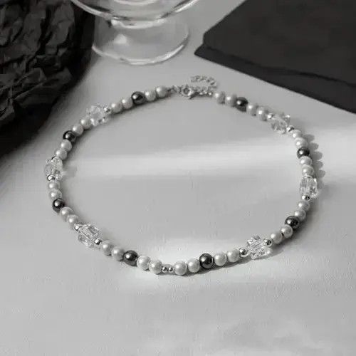 Jewelry Reflective Bead Splice Collar Neck Choker Chain Size ONE SIZE - 4 Thumbnail