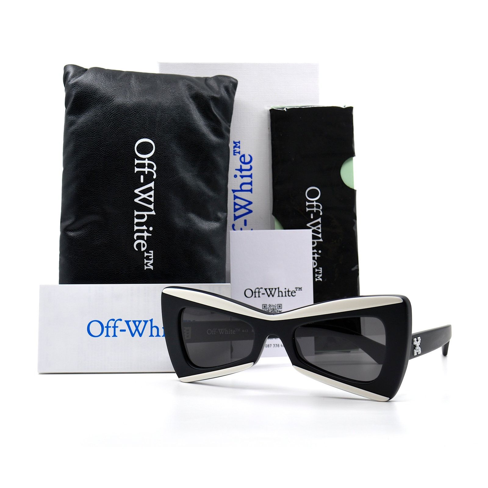 Off-White NEW! OFF-WHITE NASHVILLE OER1070 BLACK/WHITE GREY SUNGLASSES Size ONE SIZE - 4 Thumbnail