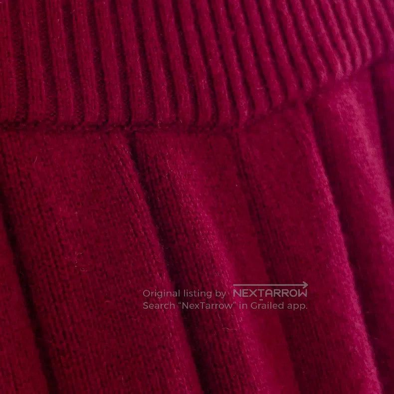 Loro Piana LORO PIANA Dark Red Baby Baby Cashmere Knit Wide Leg Pants Size 24" / US 00 / IT 34 - 6 Thumbnail
