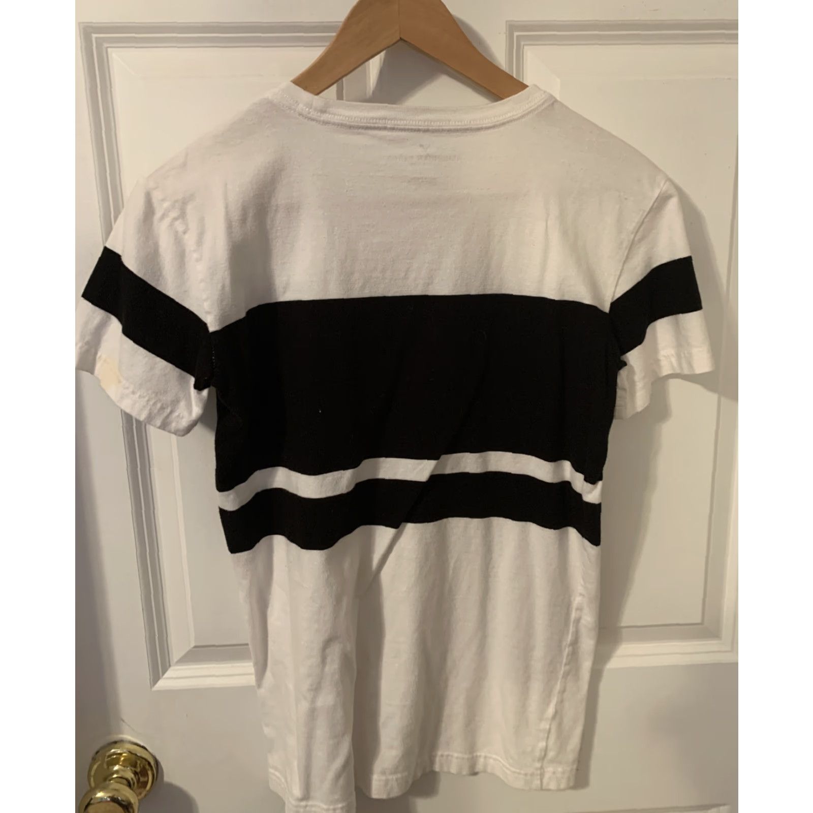 American Eagle Outfitters american eagle shirt XS striped short sleeve black white AE Adults Mens Size US XS / EU 42 / 0 - 4 Thumbnail