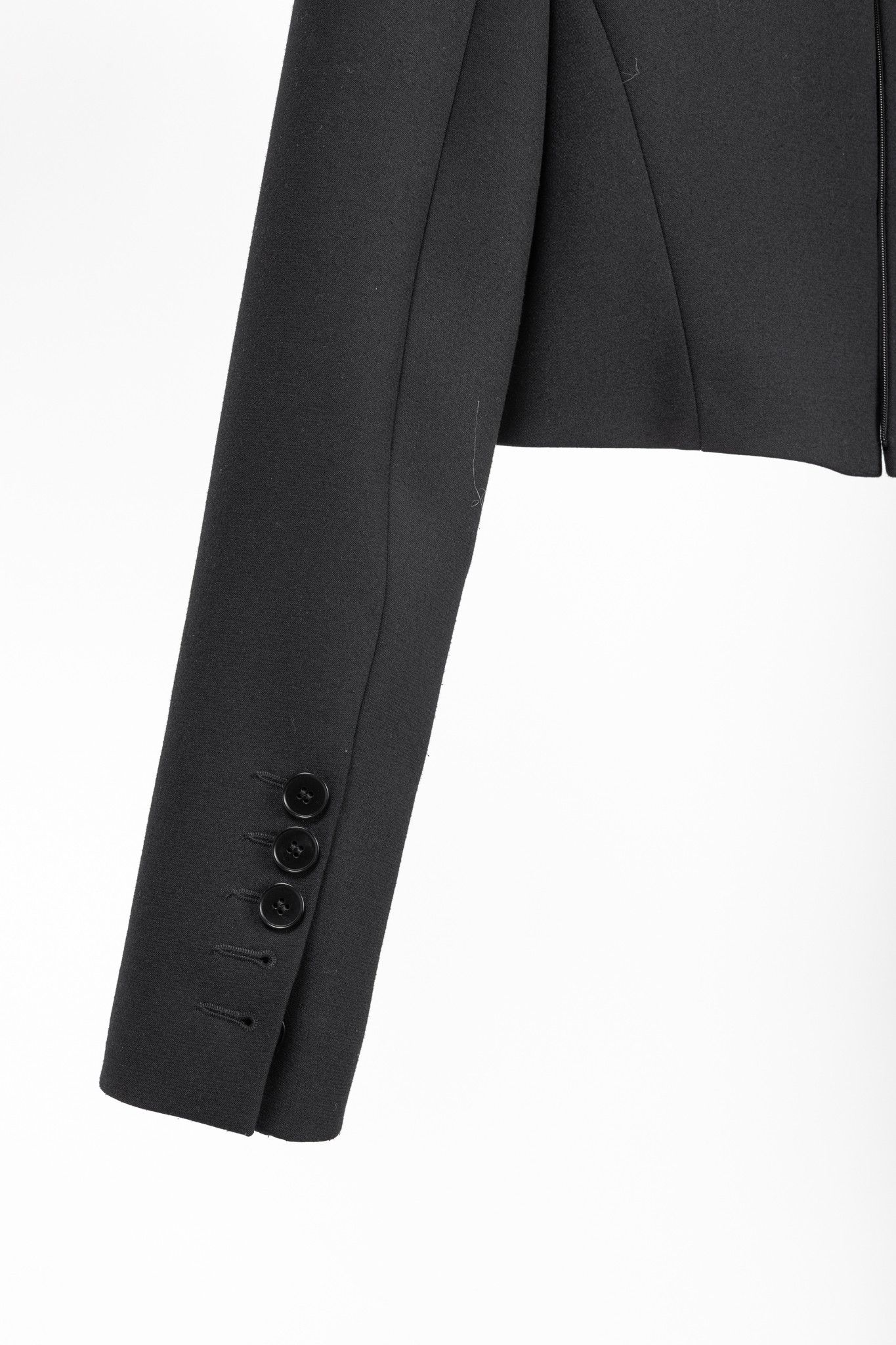 Barbara Bui Barbara Bui AW/15 Runway Black Cropped Zip Jacket Size XS / US 0-2 / IT 36-38 - 7 Thumbnail