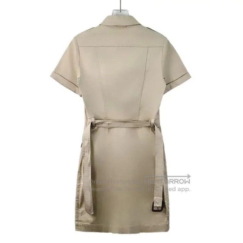 Burberry Burberry Khaki Cotton Dress for Women. Size S / US 4 / IT 40 - 2 Thumbnail