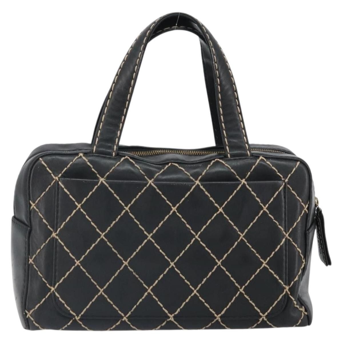 Chanel Chanel Wild Stitch Handbag Leather Black Gold CC Size ONE SIZE - 2 Thumbnail