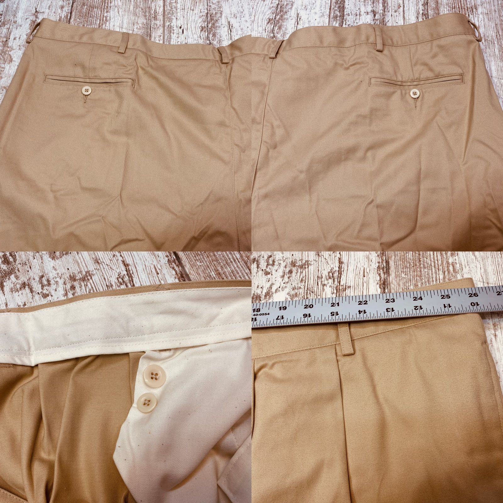 Lands' End NWT Lands' End Chino Pants Men's 52x29 Beige Khaki Pleated 100% Cotton 7550 Size US 36 / EU 52 - 9 Thumbnail