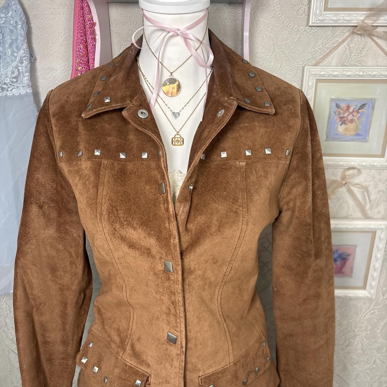 Other vintage suede leather studded jacket Size S / US 4 / IT 40 - 3 Thumbnail