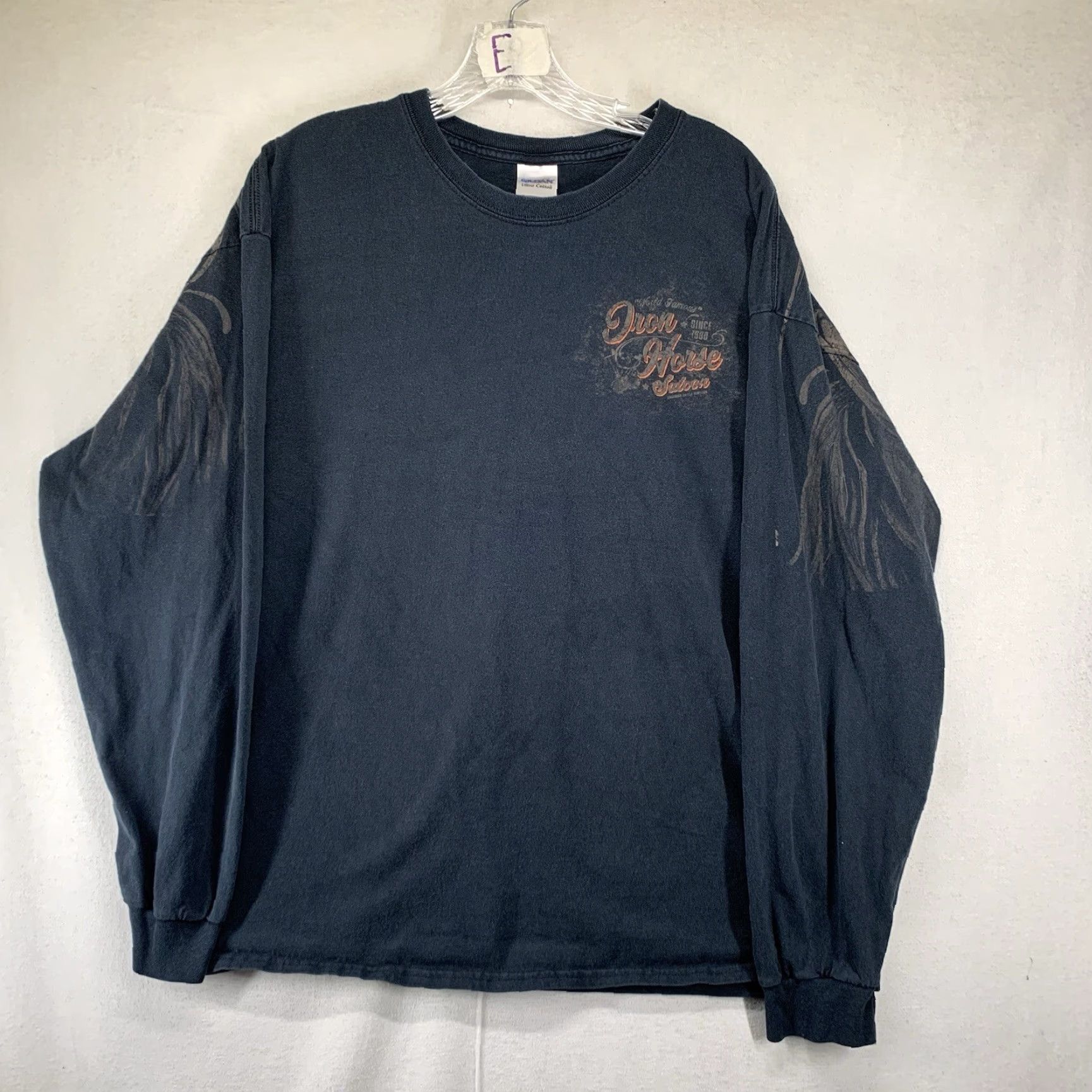 Gildan VINTAGE Iron Horse Saloon Shirt Mens XL Black Graphic T-Shirt Biker Horse Florida 2017 Bike Week Size US XL / EU 56 / 4 - 6 Thumbnail