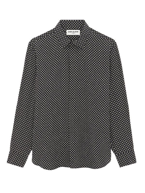 Saint Laurent Paris Polka dot silk shirt Size US L / EU 52-54 / 3 - 1 Thumbnail