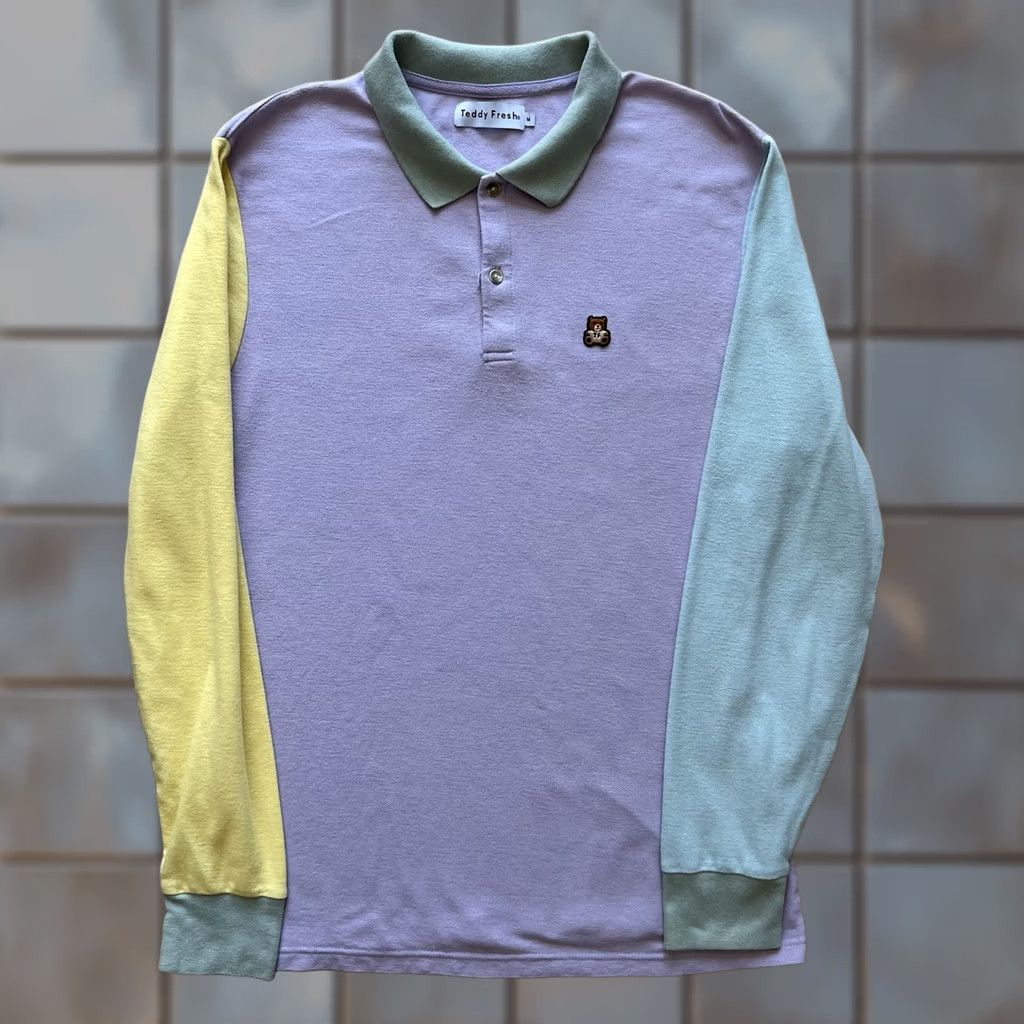 Teddy Fresh Teddy Fresh Polo Shirt Multicolor Color Block Long Sleeve Mens Shirt Polo Size US M / EU 48-50 / 2 - 1 Thumbnail