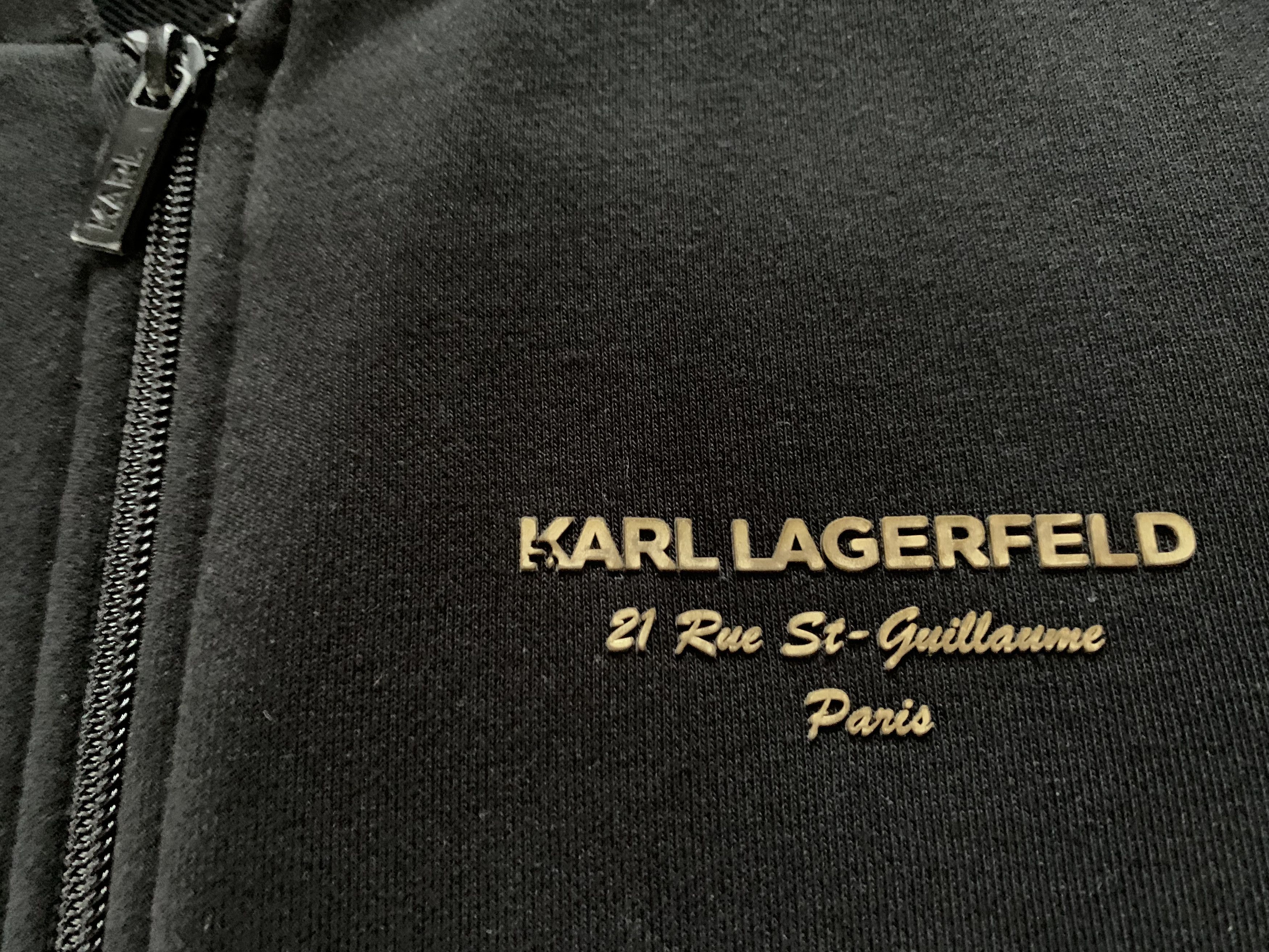 Karl Lagerfeld × Vintage Karl Lagerfeld Black Zip Jacket Cotton Olympic Size US L / EU 52-54 / 3 - 5 Thumbnail
