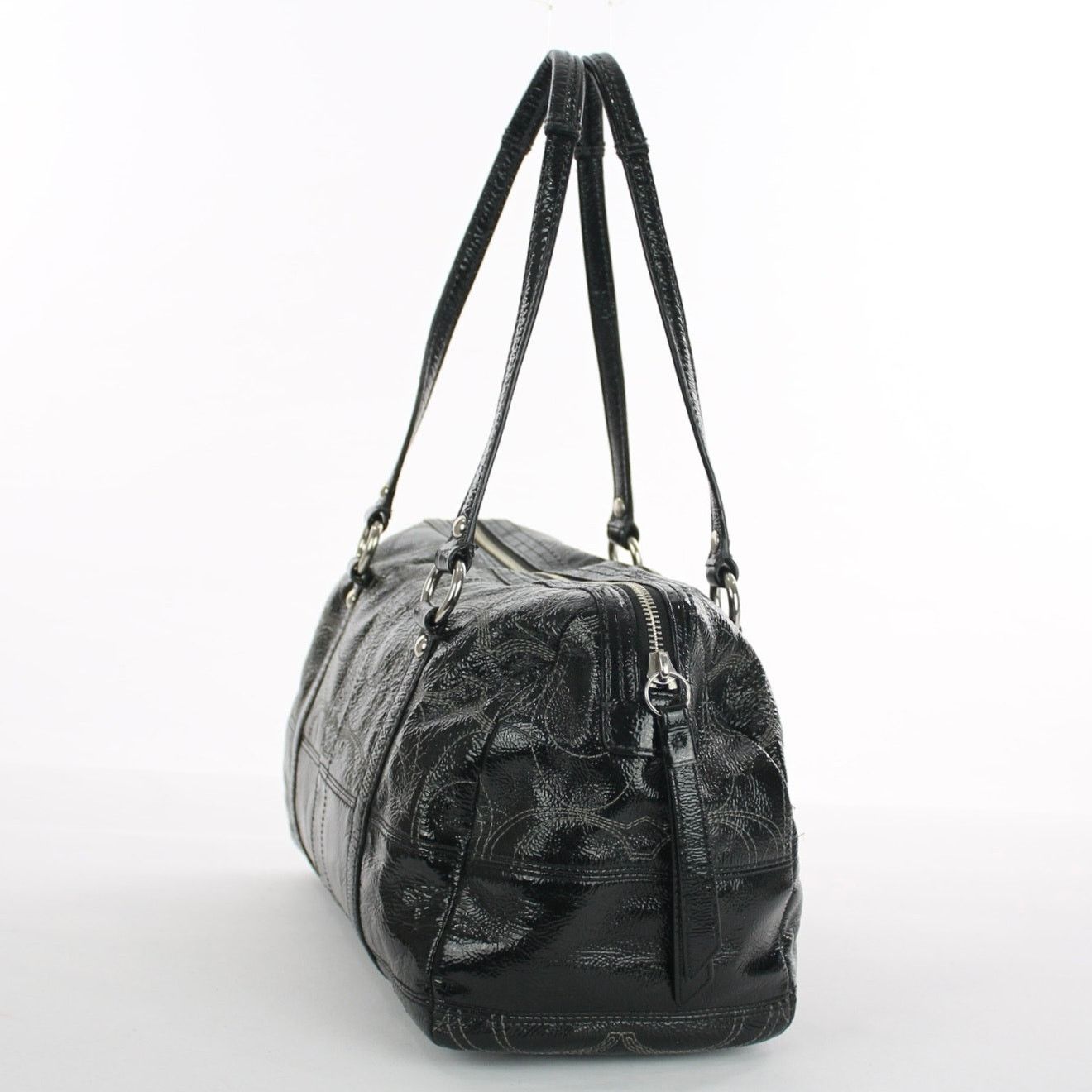 Coach Coach Black Embossed Patent Leather C Stitched Shoulder Bag Size ONE SIZE - 4 Thumbnail