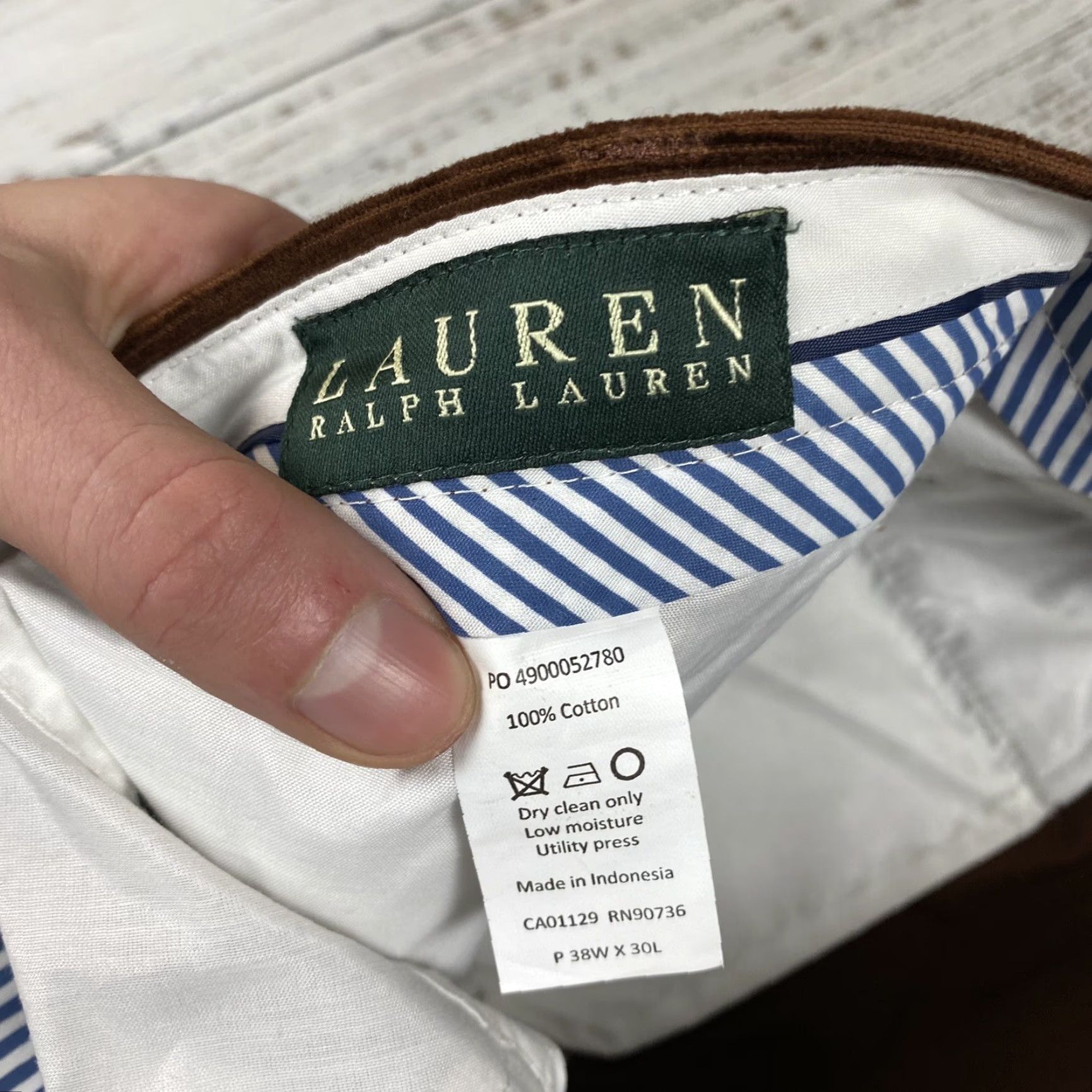 Ralph Lauren LAUREN RALPH LAUREN Classic Fit Chino Pants 38x30 Dark Brown Rust Corduroy Mens Size US 38 / EU 54 - 5 Thumbnail
