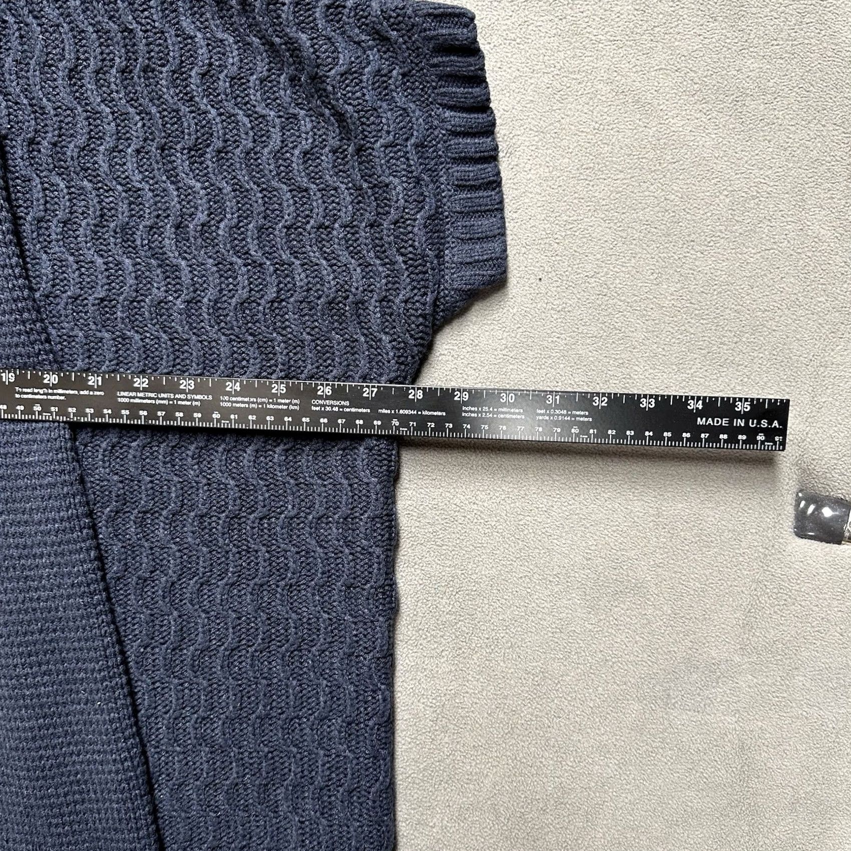 Mossimo Vintage Mossimo Cardigan Sweater Womens 20W Blue Cable Knit Short Sleeve Acrylic Size 3XL / US 20-22 - 6 Thumbnail