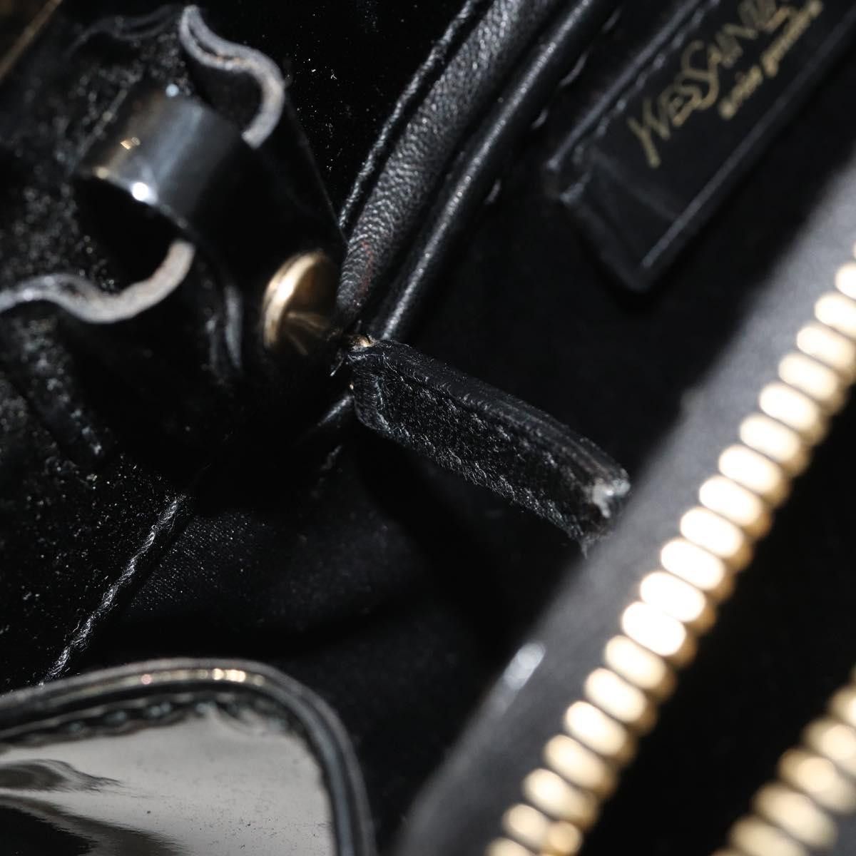 Saint Laurent Paris SAINT LAURENT Hand Bag Patent Leather Black Gold Auth Size ONE SIZE - 25 Thumbnail