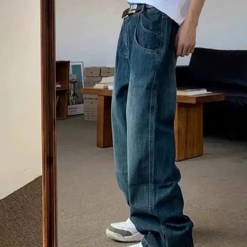 Japanese Brand Dark blue washed vintage high waist wide leg jeans Size US 32 / EU 48 - 3 Thumbnail