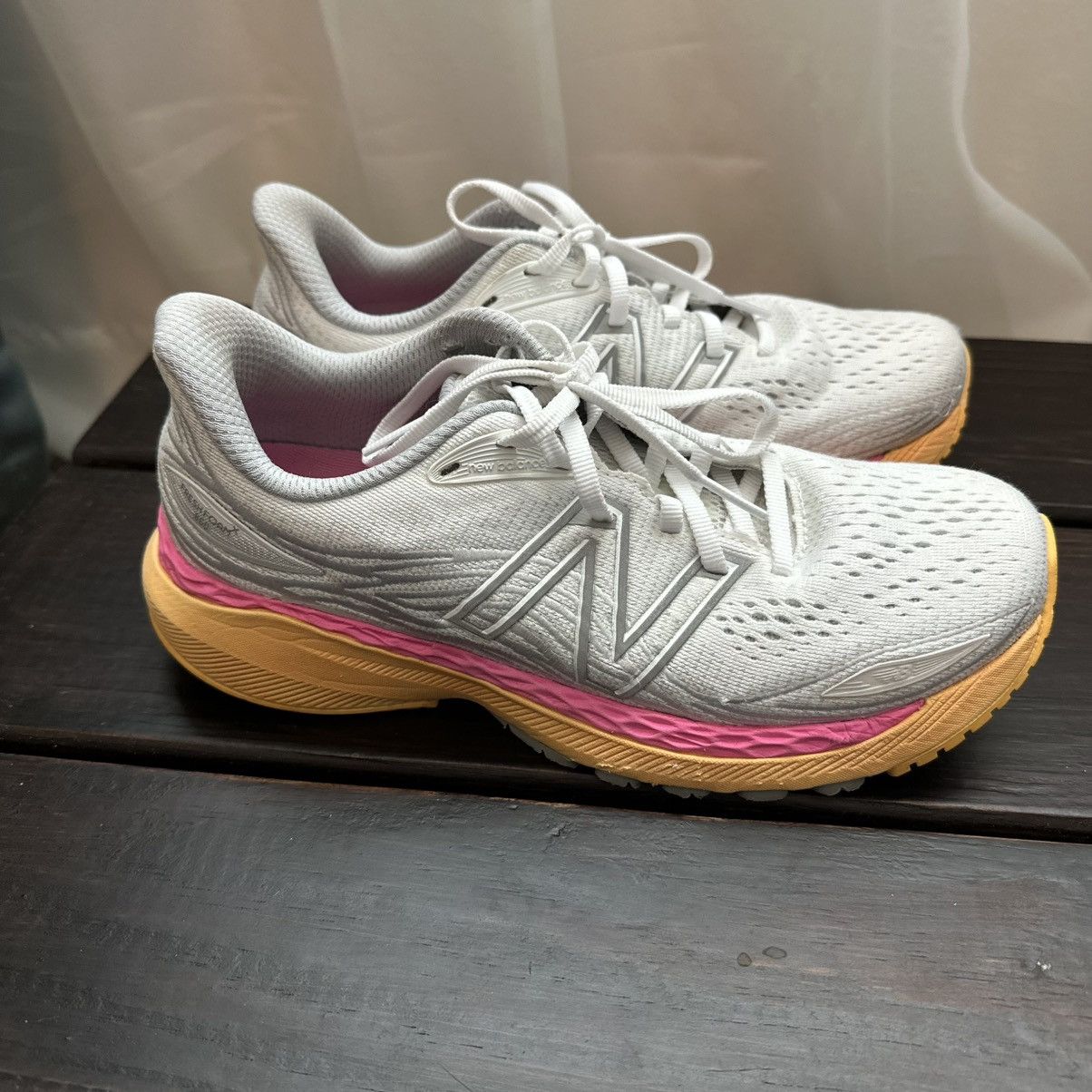 New Balance New Balance - 860v12 Running Shoes-White/Pink/Orange- Sz 7.5 Size US 7.5 / IT 37.5 - 1 Thumbnail
