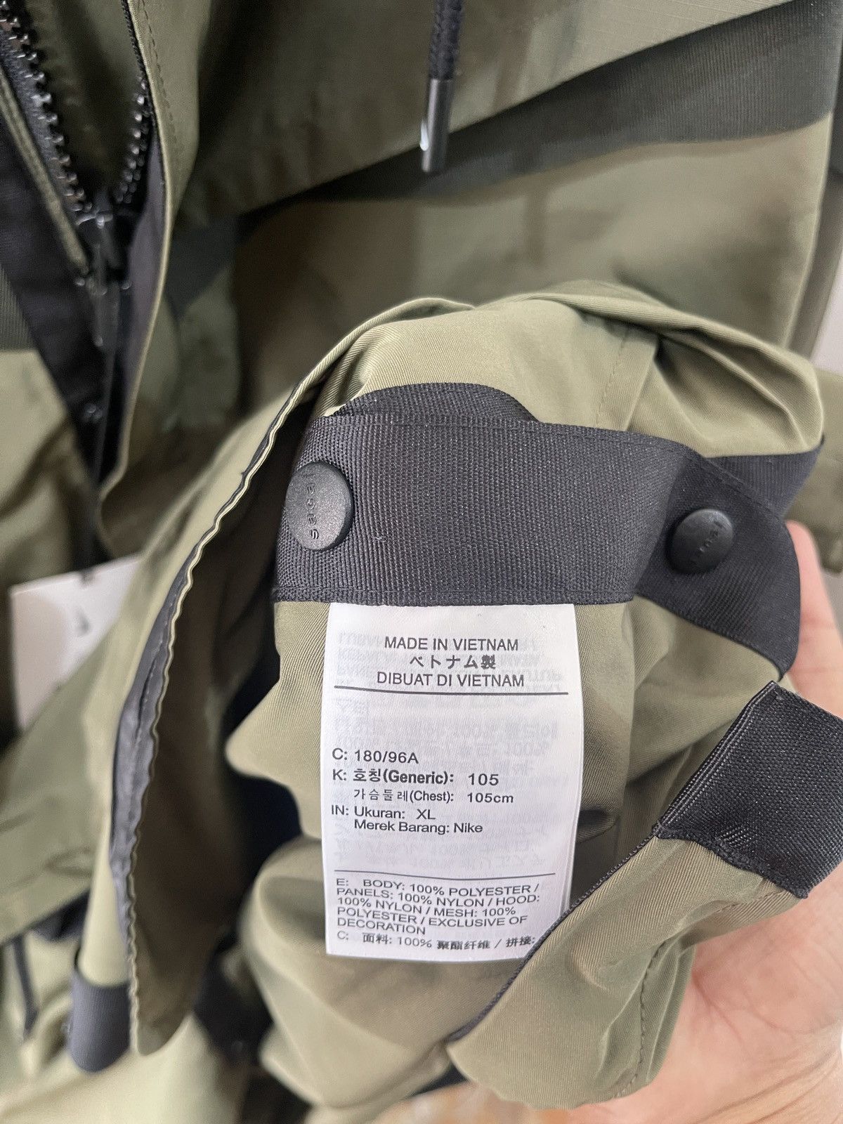 Nike × Sacai Nike x Sacai Trench Coat Jacket Hideen Hood Size XL Size US XL / EU 56 / 4 - 11 Thumbnail