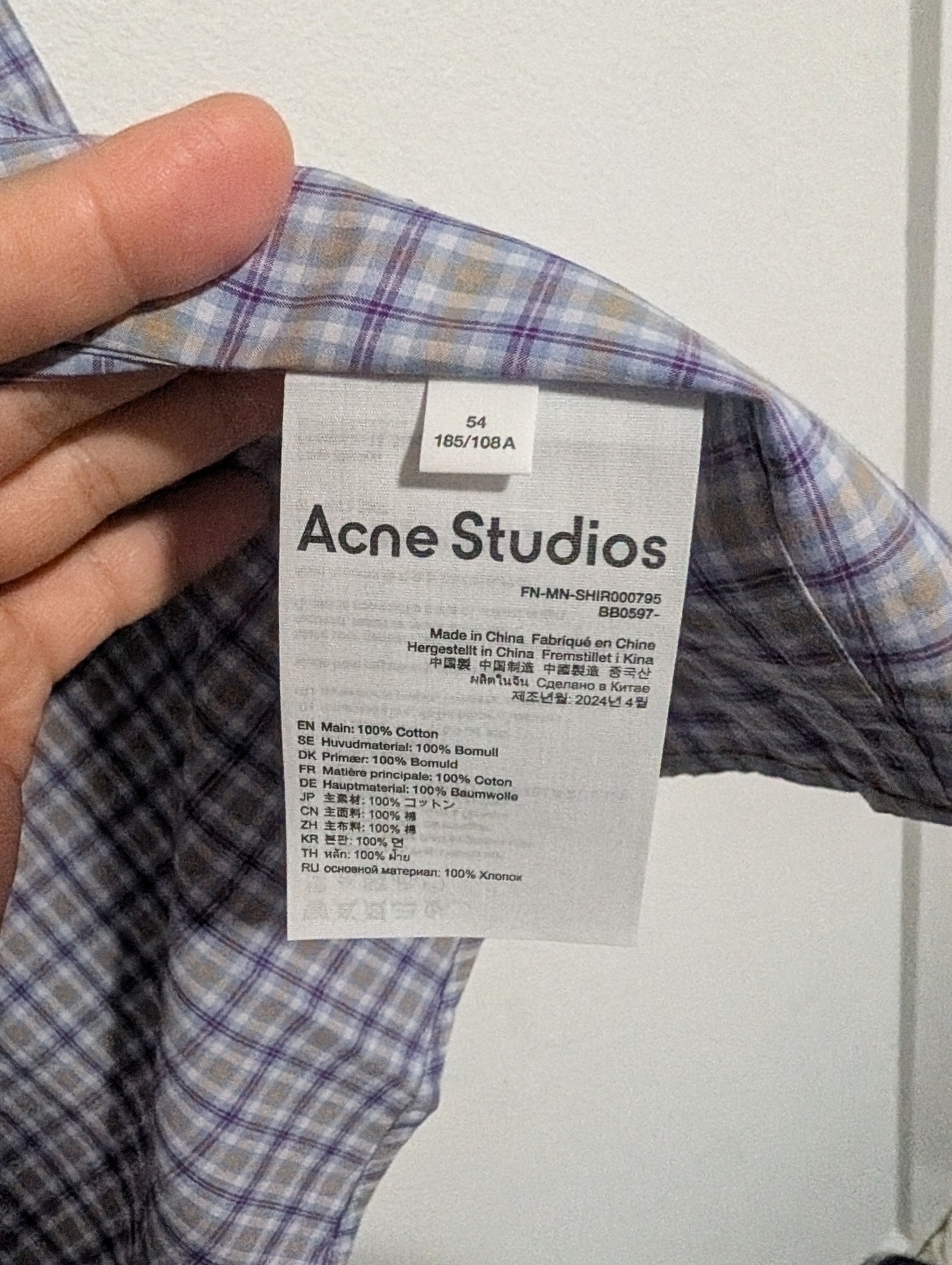 Acne Studios Acne Studios Checkered Button-Up Shirt Size US XXL / EU 58 / 5 - 5 Thumbnail