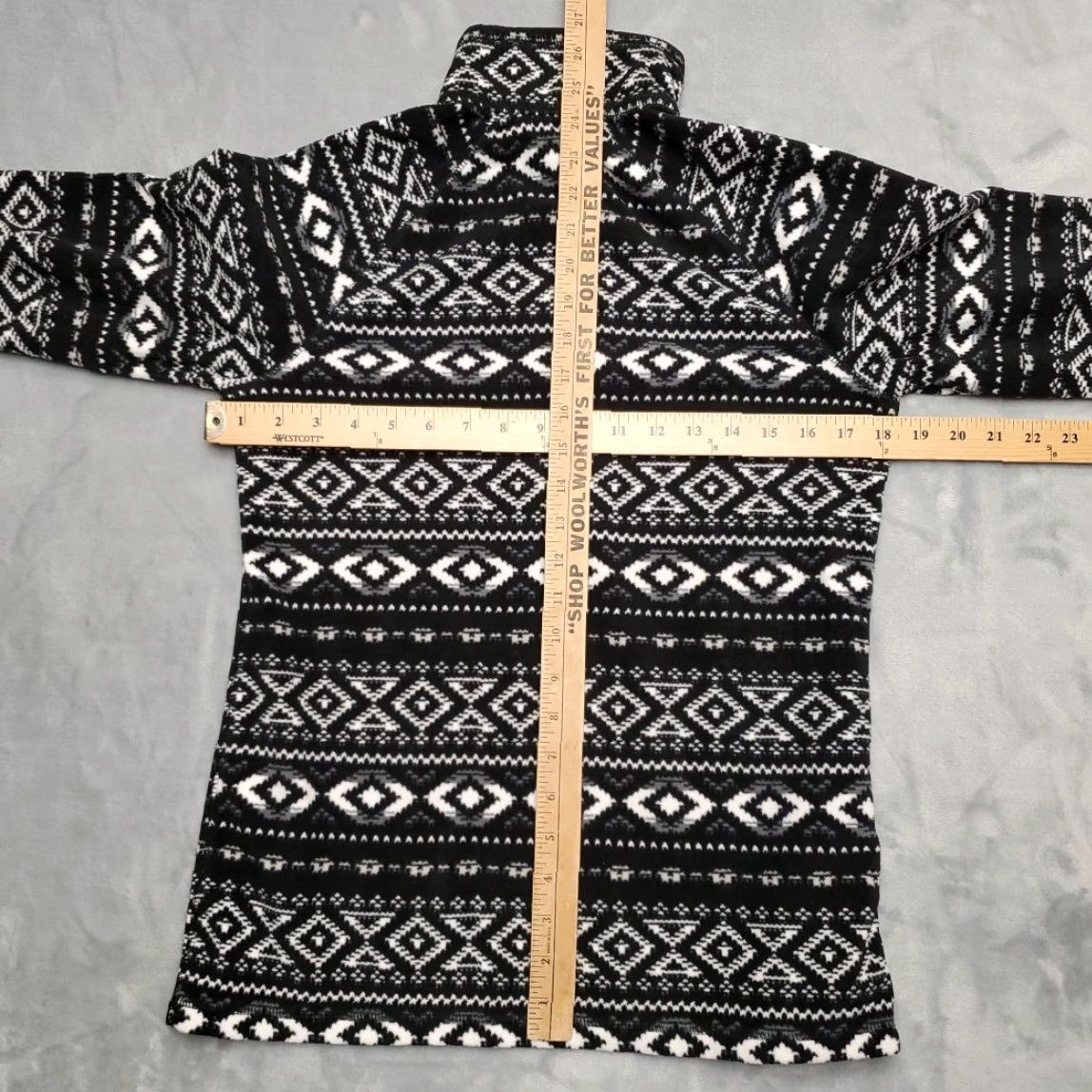 Eddie Bauer Eddie Bauer Sweater Womens Small Black Geometric Diamond 1/4 Zip Fleece Outdoors Size S / US 4 / IT 40 - 7 Thumbnail