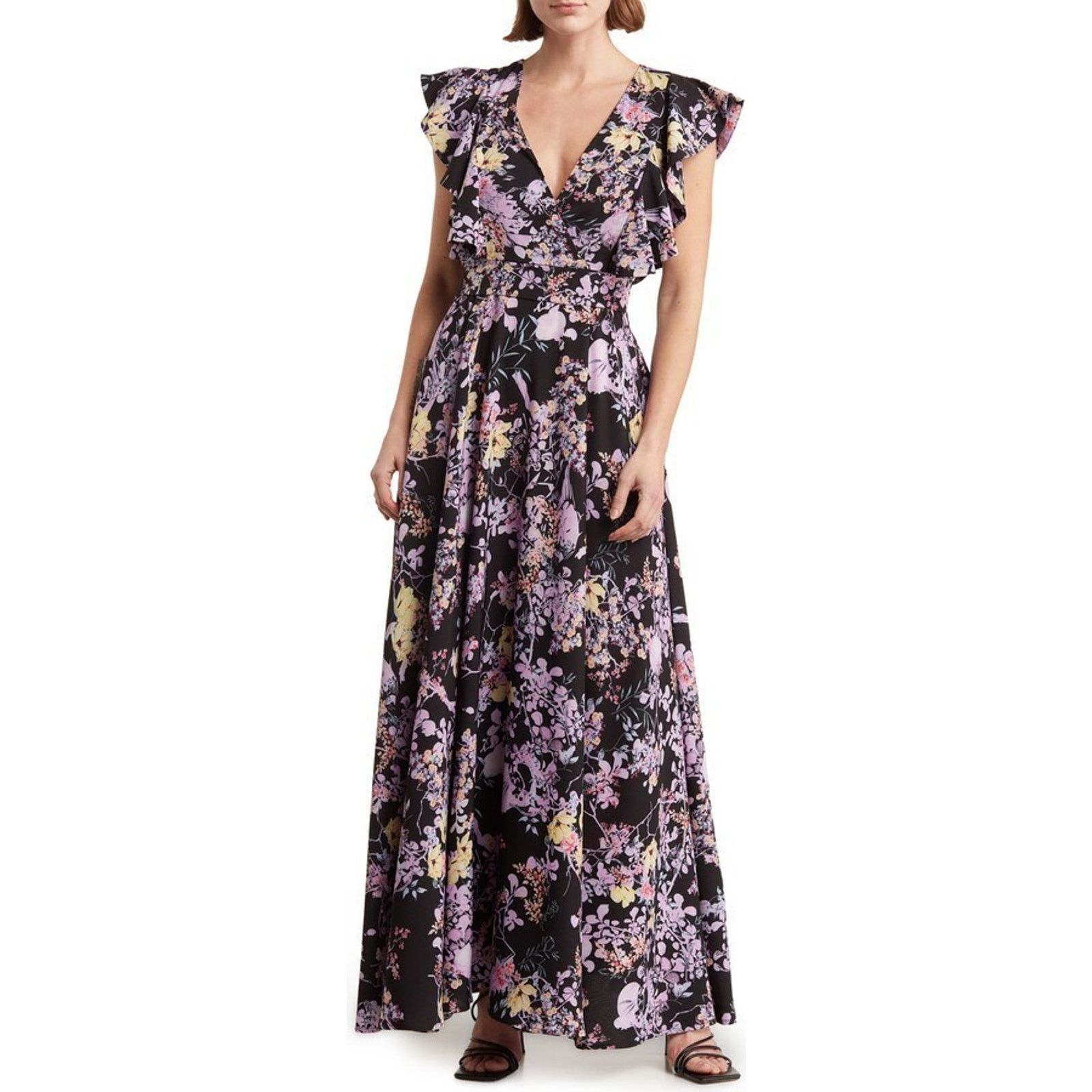 Other Women's Floral Wrap Dress, Area Stars, XS, Black, NWT Size XS / US 0-2 / IT 36-38 - 2 Thumbnail