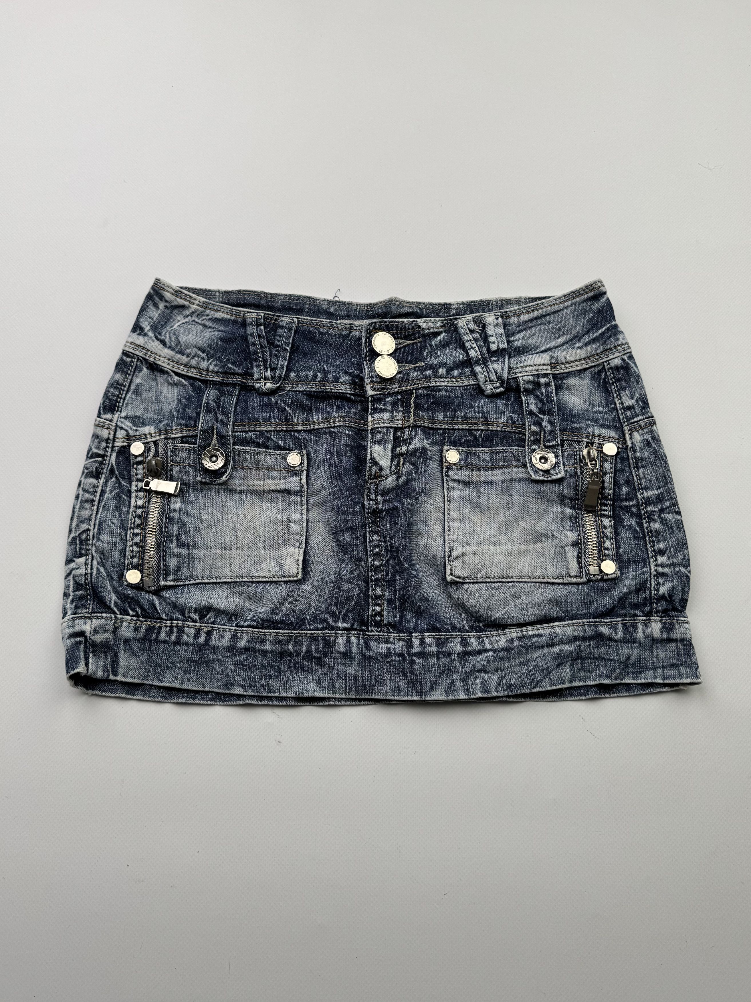 Vintage Mini Skirt With Zippers B707(V375)