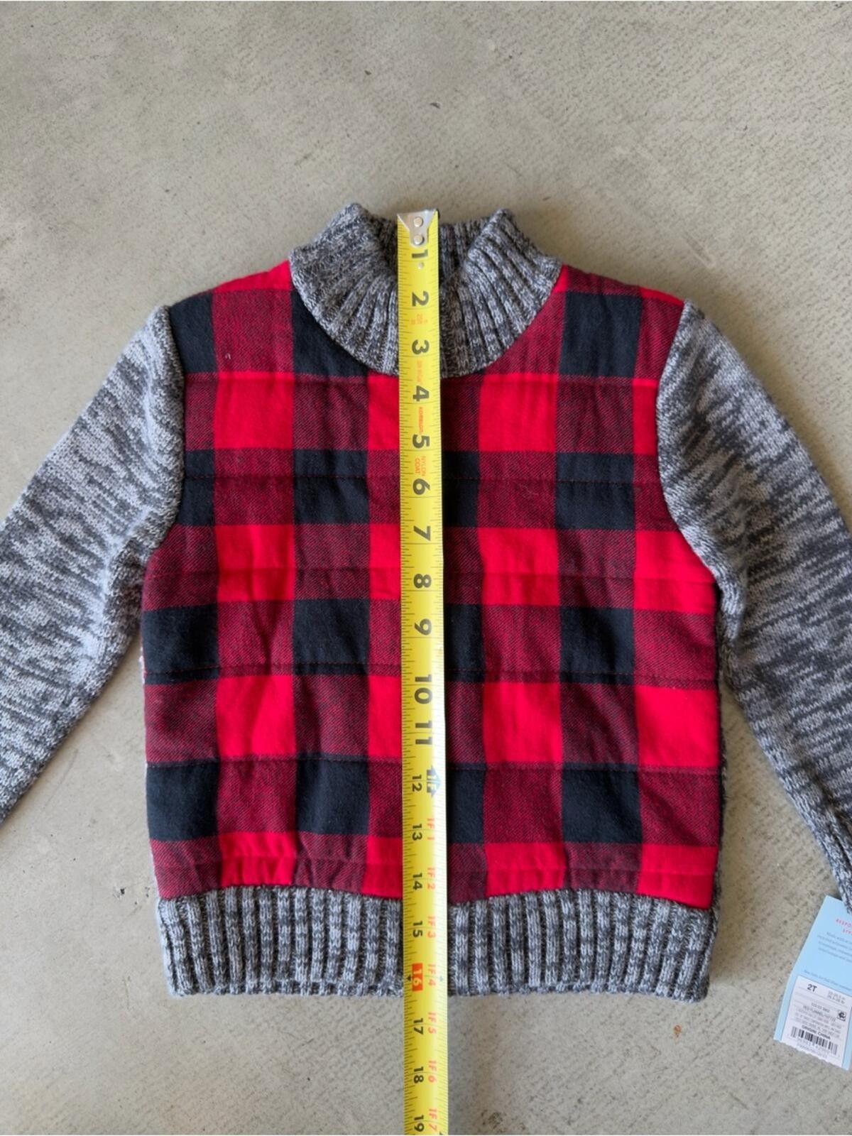 Other Cat & Jack / Buffalo Plaid Sherpa Jacket / Red Gray 2T Size US XXS / EU 40 - 10 Thumbnail