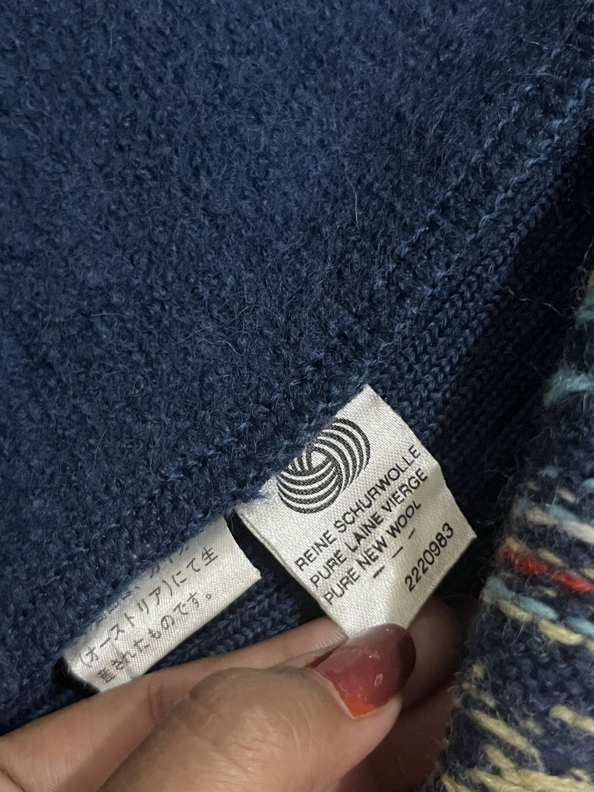 Other Geiger Austria Pure New Wool Fair Isle Knit Zipper Cardigan Size XS / US 0-2 / IT 36-38 - 9 Thumbnail