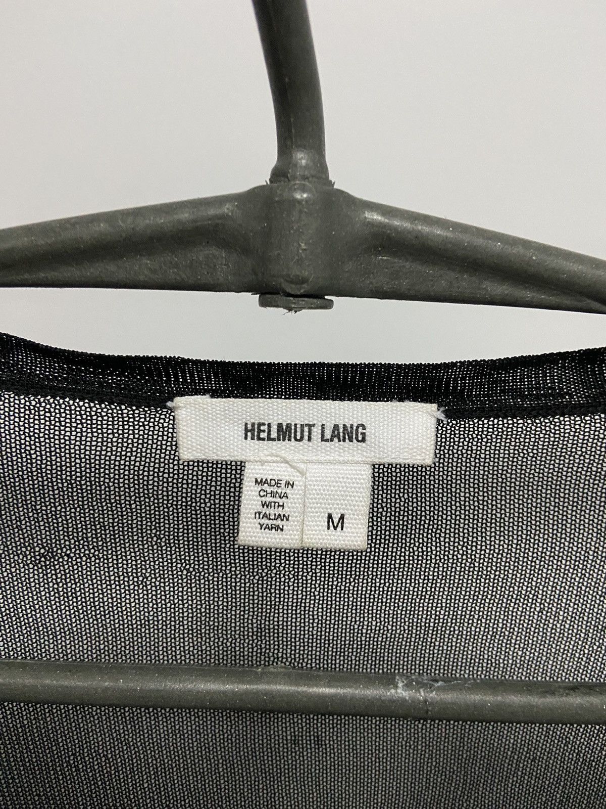 Helmut Lang × Vintage Helmut lang vintage mesh longsleeve women's v neck Size M / US 6-8 / IT 42-44 - 6 Thumbnail