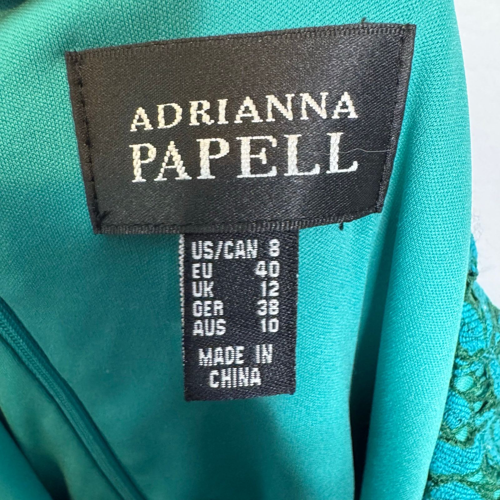 Adrianna Papell Adrianna Papell Teal Lace Sheath Dress Women’s Size 8 Size M / US 6-8 / IT 42-44 - 5 Thumbnail