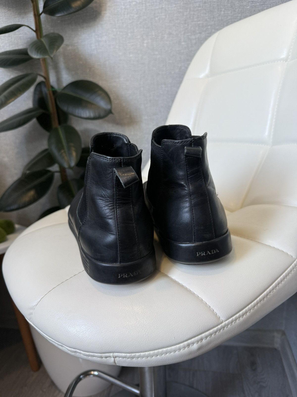 Prada Prada Black Leather Chelsea Boots Ankle Elastic Panel Shoes Size US 8.5 / EU 41-42 - 19 Thumbnail
