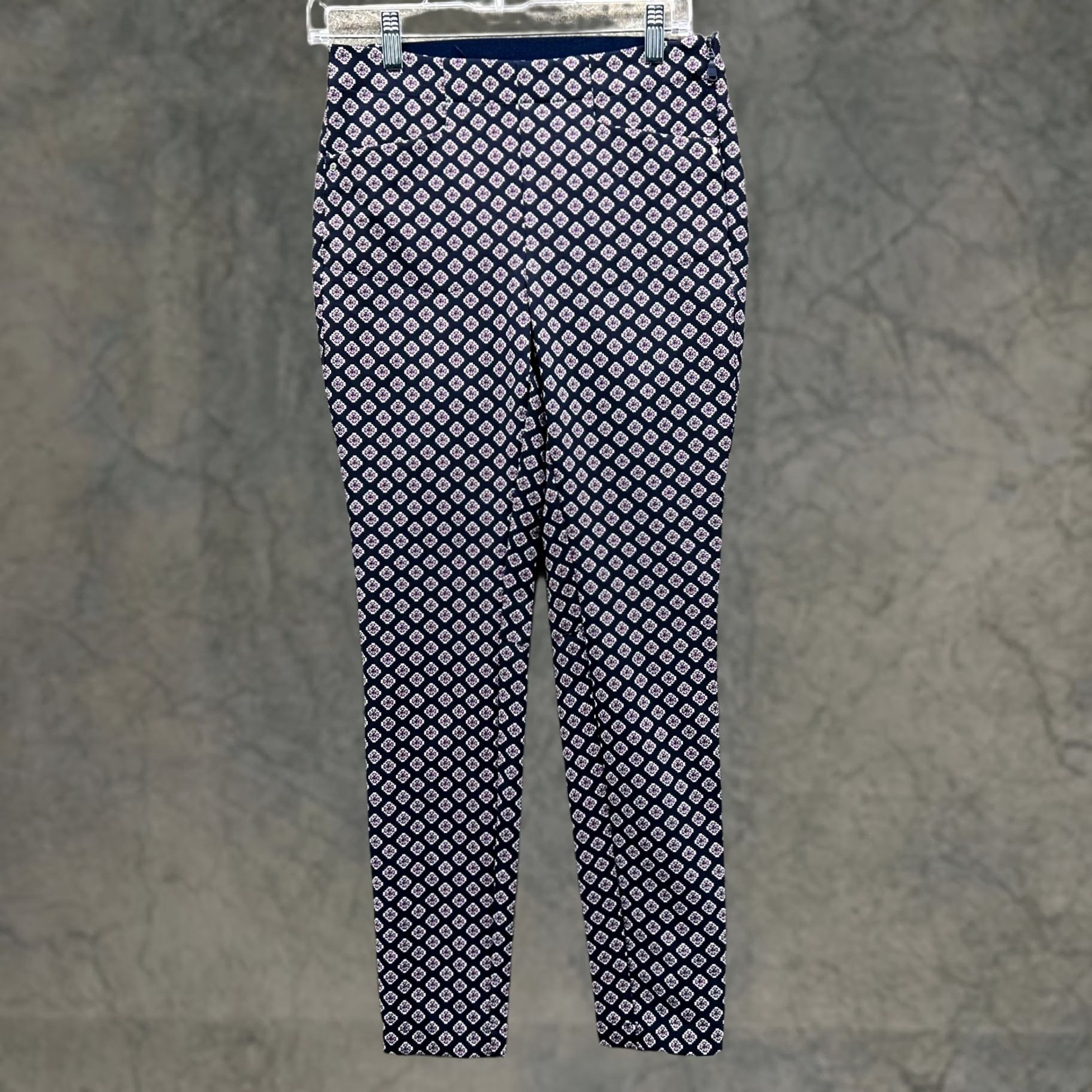 RLX Ralph Lauren RLX Ralph Lauren Pants Women 2 Blue Navy Leggings Geometric Floral Pockets Knit Nylon Size 26" / US 2 / IT 38 - 1 Thumbnail