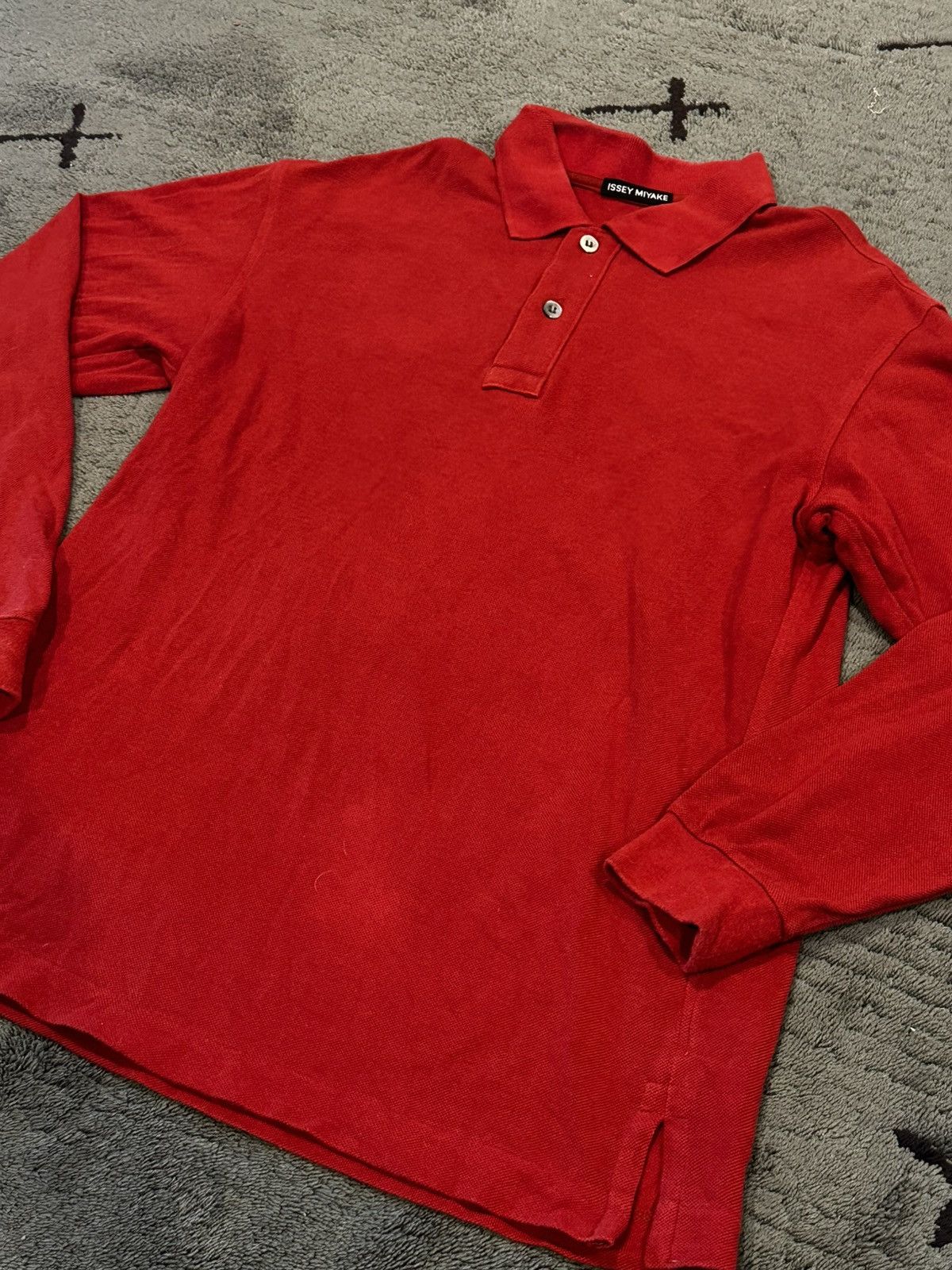 Issey Miyake Issey Miyake Mainline Red Polo Rugby Long-Sleeve T Shirt Size US M / EU 48-50 / 2 - 5 Thumbnail