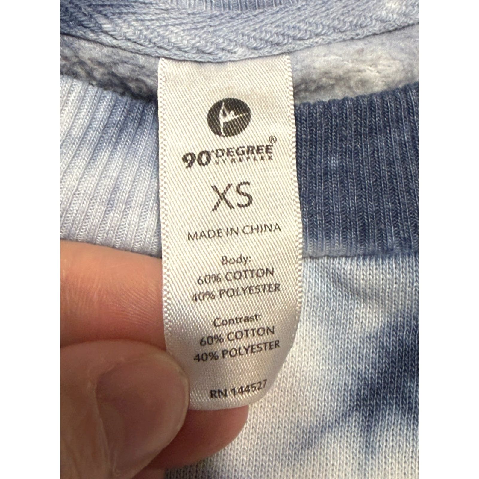 Vintage 90 Degrees by Reflex Sweater Womens XS Blue White Tie Dye Crewneck Crop Top Size XS / US 0-2 / IT 36-38 - 6 Thumbnail