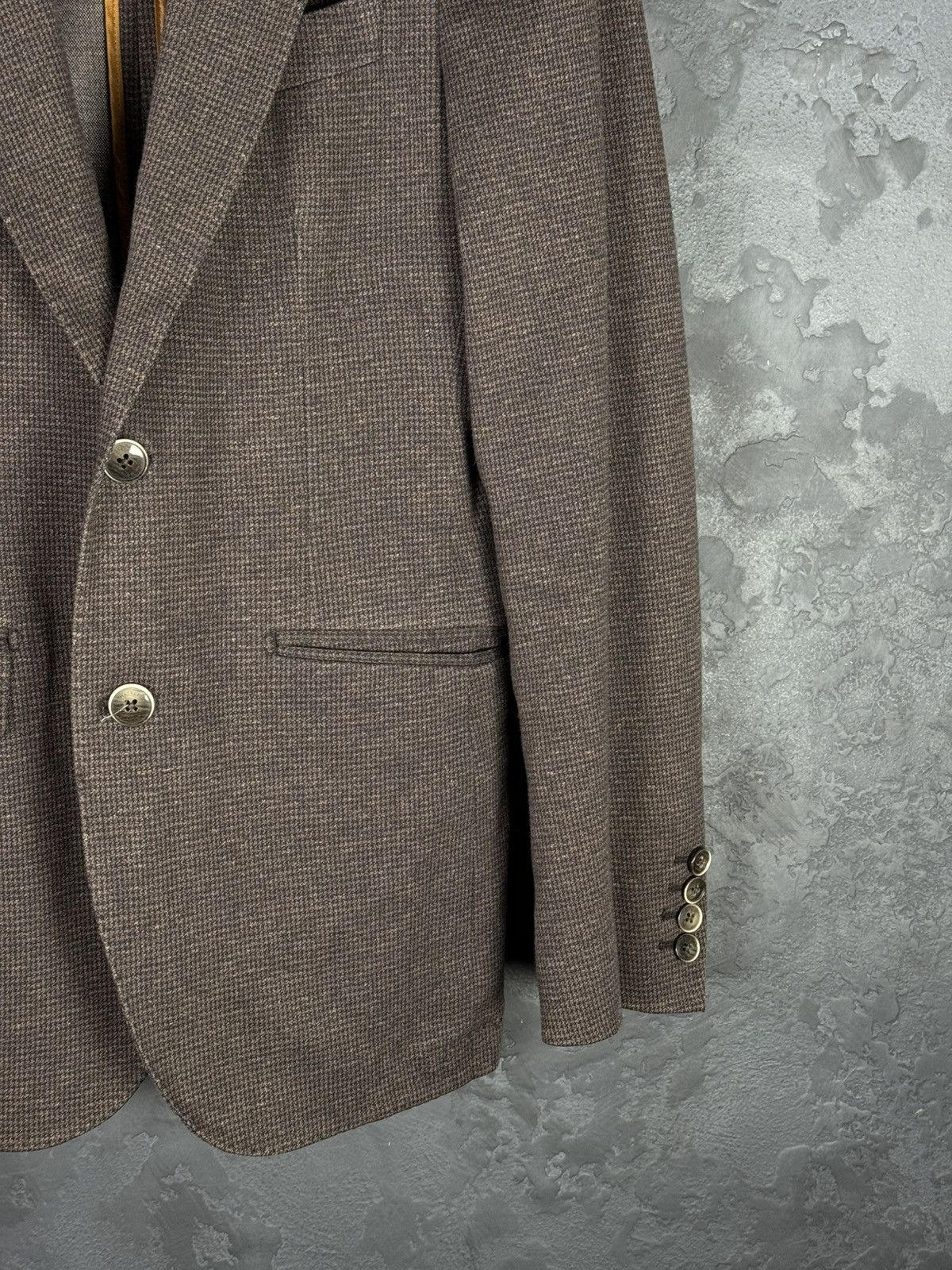 Hackett Hackett London Two Buttons Tweed Wool Brown Blazer Jacket Size 46R - 5 Thumbnail