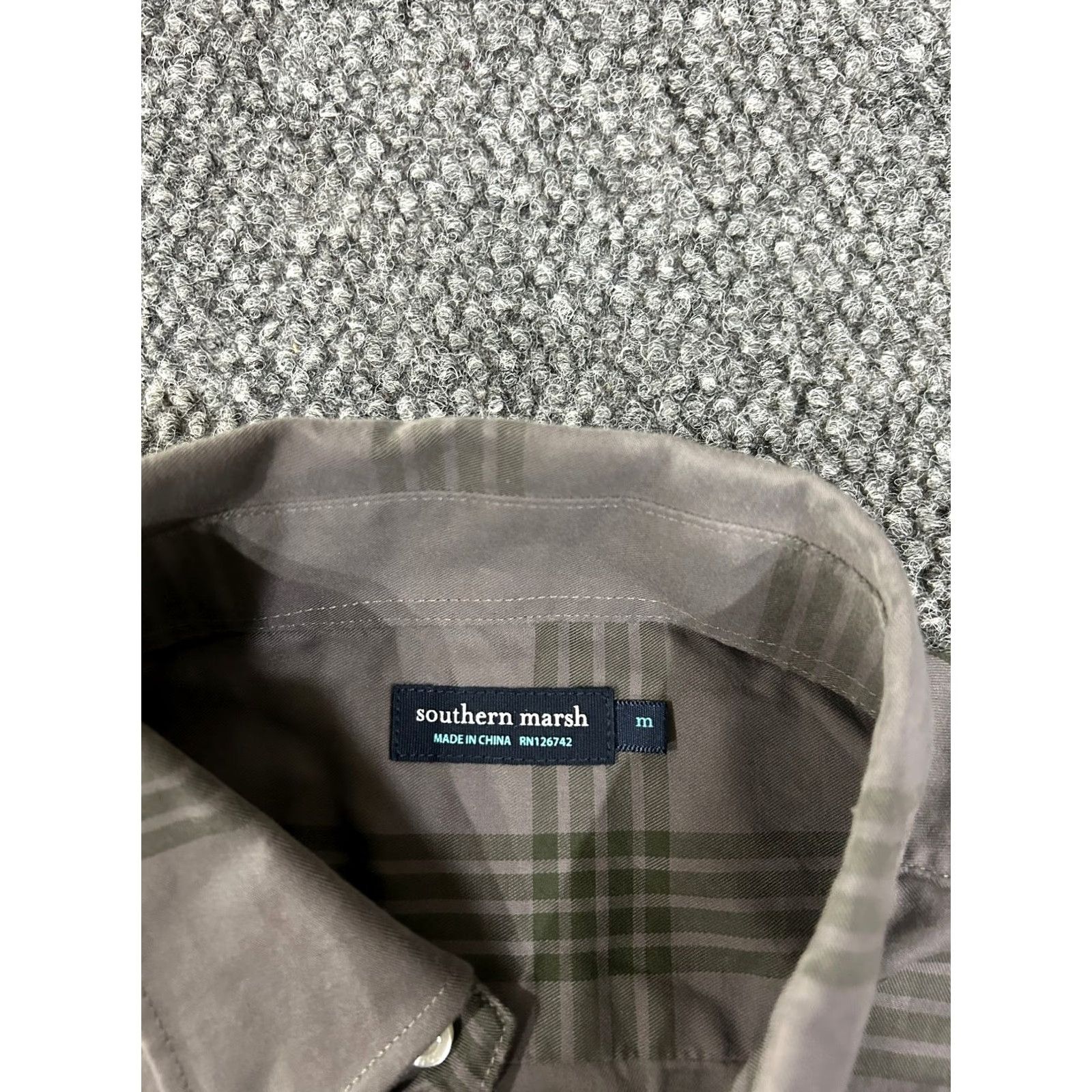 Vintage Southern Marsh Button-Up Shirt Mens M Gray Green Plaid Long Sleeve Casual Size US M / EU 48-50 / 2 - 4 Thumbnail