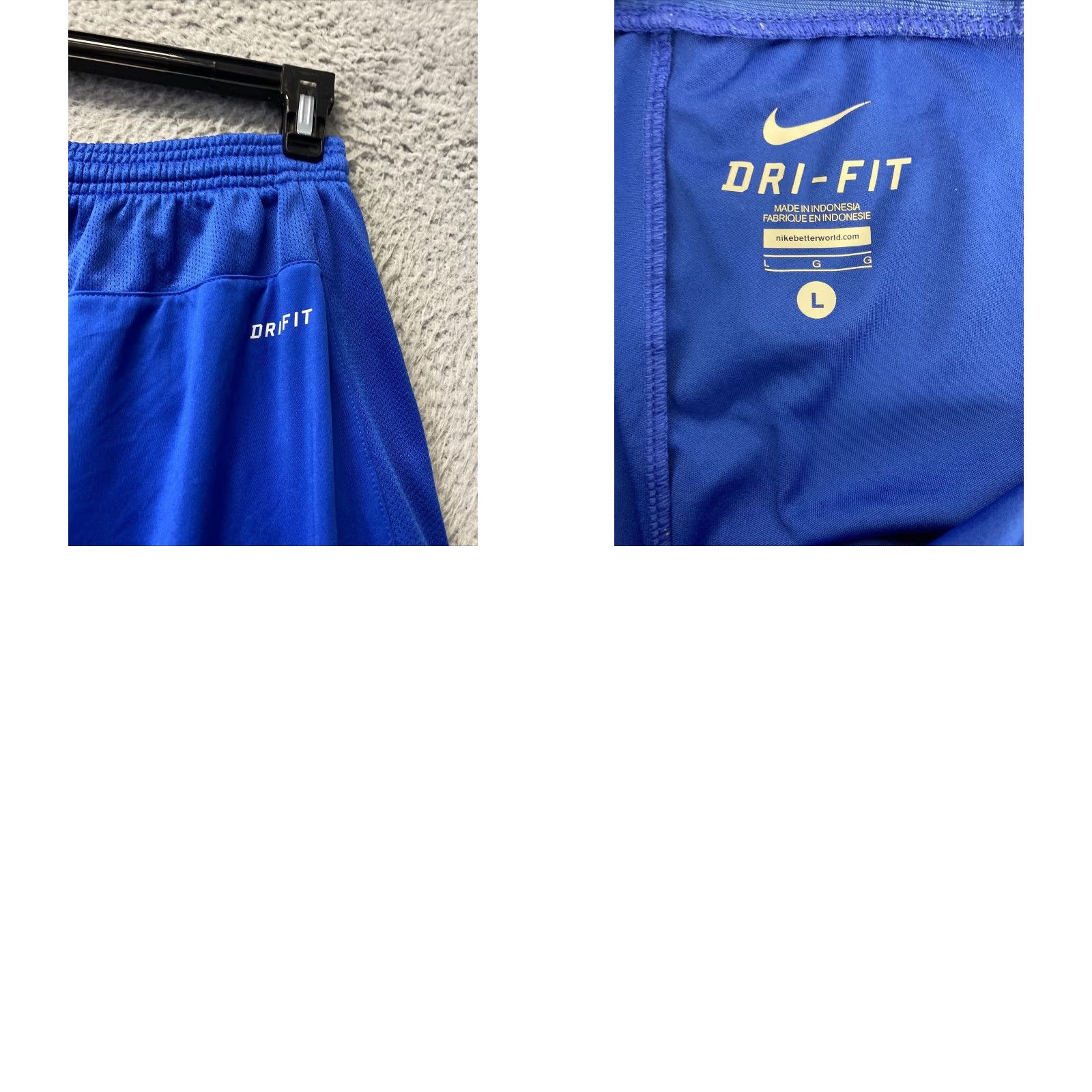 Nike NIKE Dri-Fit Blue Shorts Men's Large Elastic Waist Solid Sports Regular Inseam 8 Size US 33 - 8 Thumbnail
