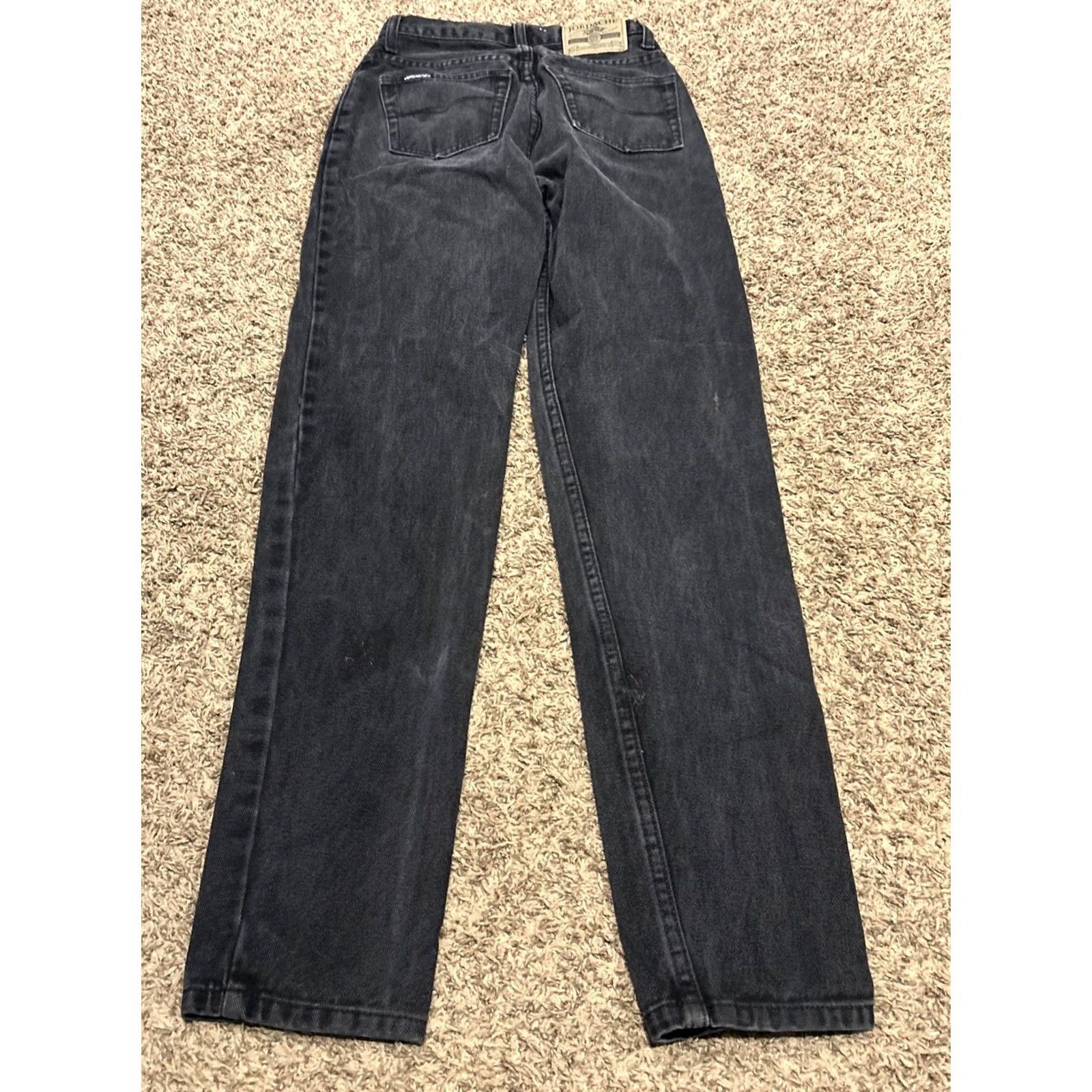 Jordache VINTAGE Jordache Women’s Jeans 7/8 Cotton Black Denim High Rise A27 Straight 32in Inseam Womens Size 28" / US 6 / IT 42 - 4 Thumbnail