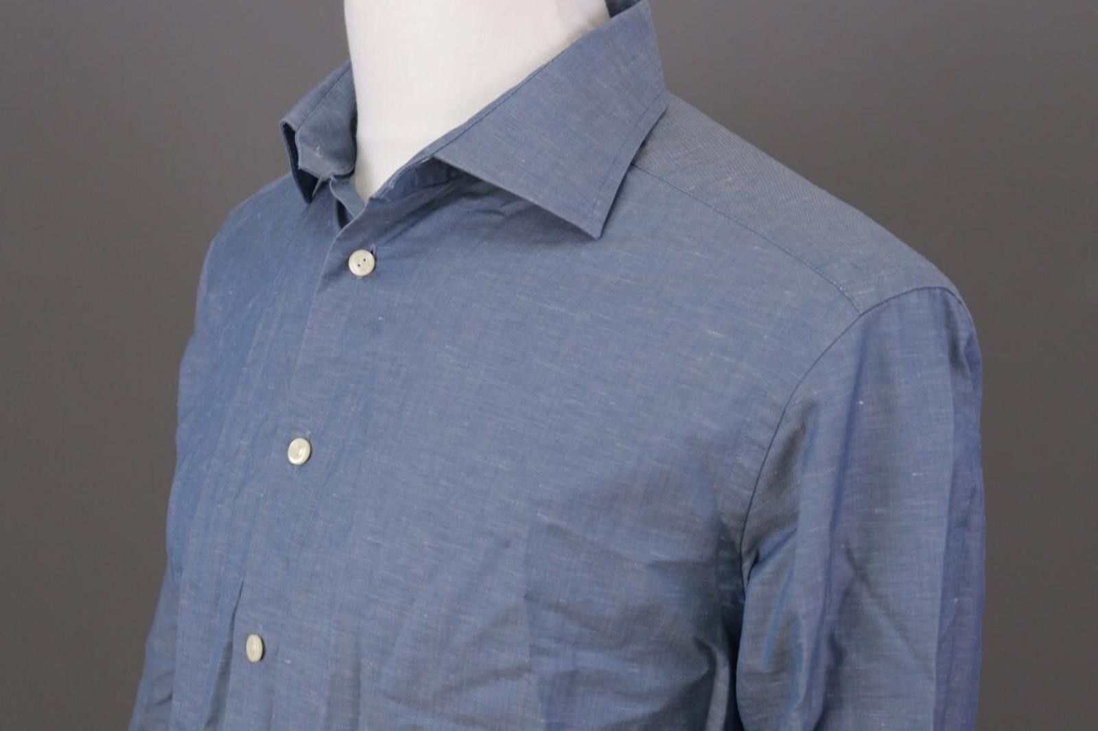Eton Eton Blue Contemporary Wr Free Cotton Shirt Size 42 / 16 Size US M / EU 48-50 / 2 - 6 Thumbnail