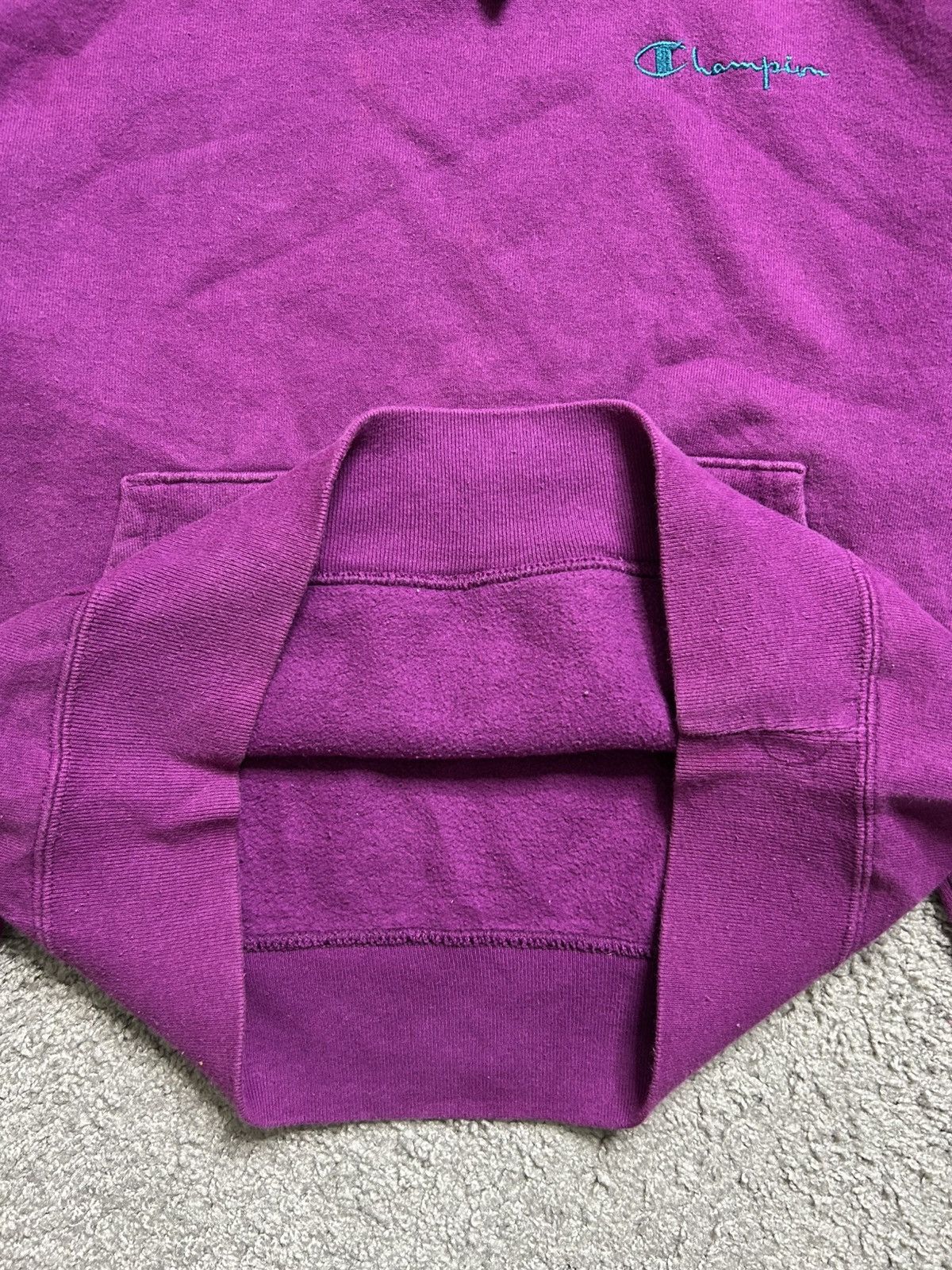 Champion Vintage 90s Champion Sweatshirt Quarter Zip Hoodie Purple Size US L / EU 52-54 / 3 - 6 Thumbnail