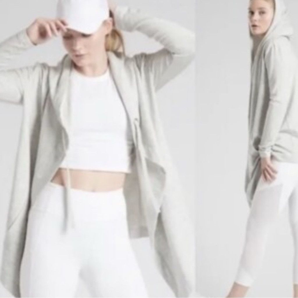 Athleta Athleta Vista Wrap Heathered Gray Open Front Cardigan Size S / US 4 / IT 40 - 1 Thumbnail